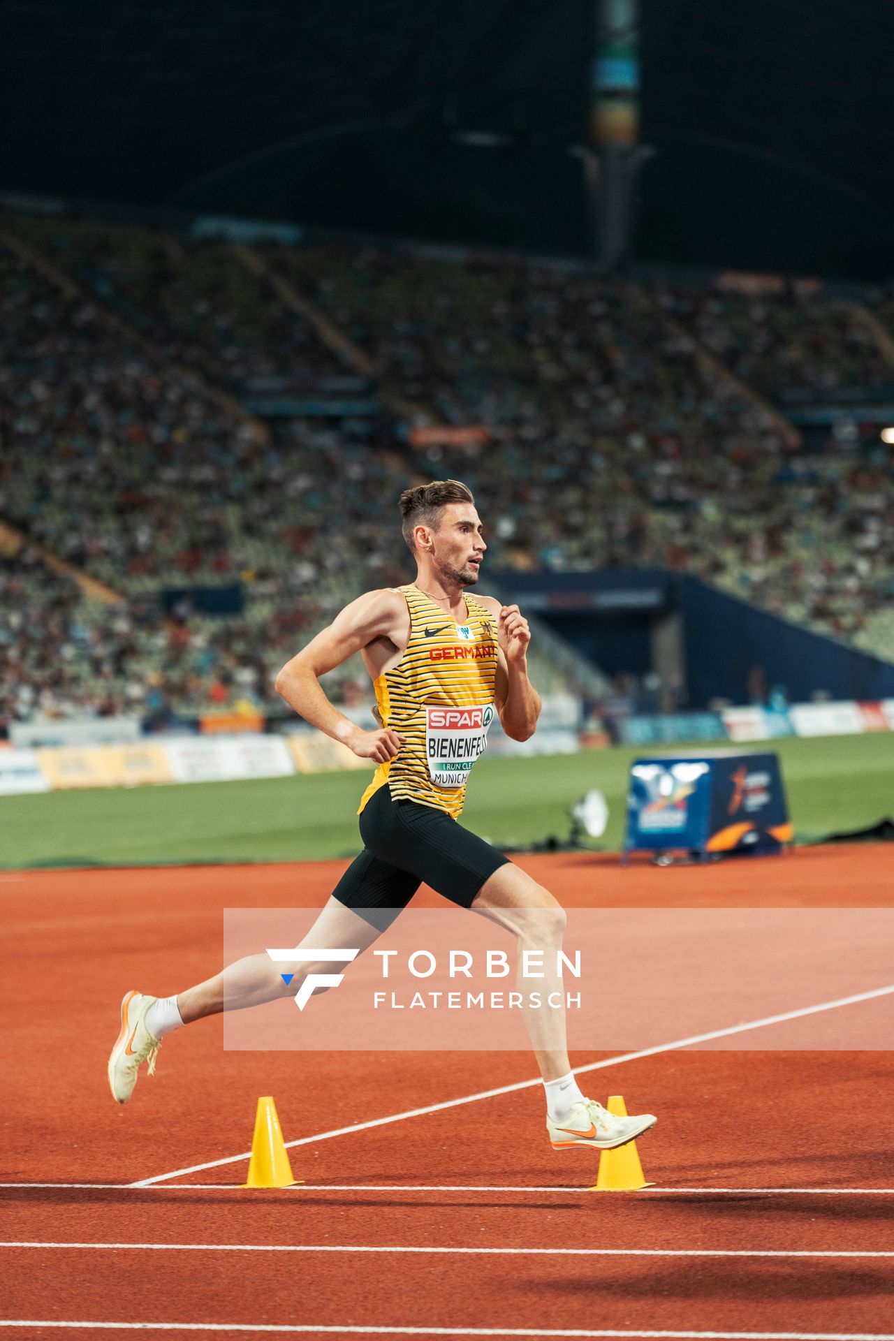5000m Finale der Maenner mit Davor Aaron Bienenfeld (GER) am 16.08.2022 bei den Leichtathletik-Europameisterschaften in Muenchen