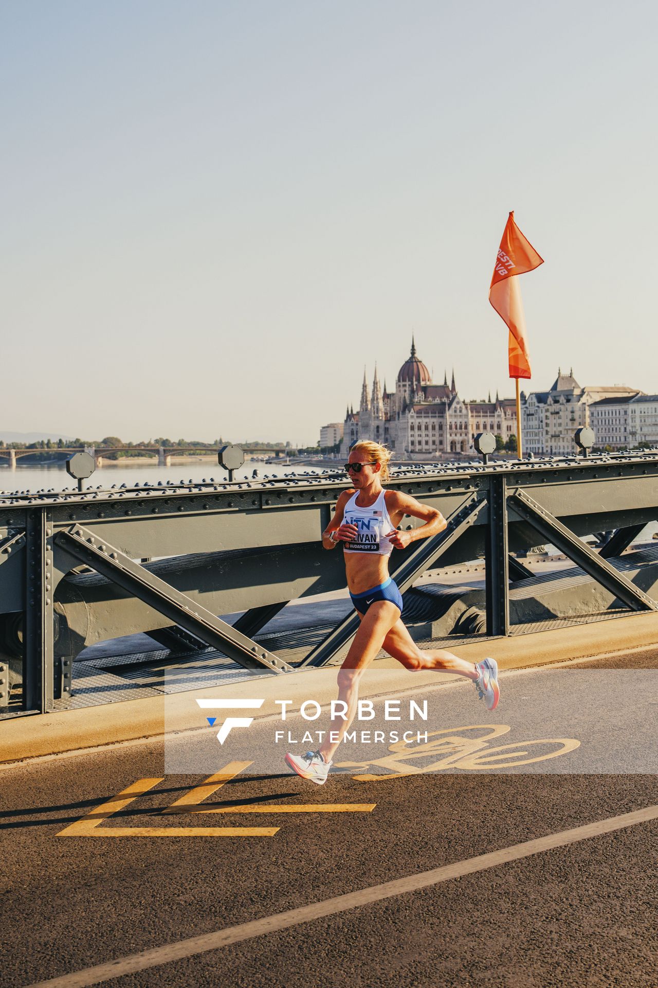 Lindsay Flanagan (USA/United States) during the Women Marathon on Day 8 of the World Athletics Championships Budapest 23 at the National Athletics Centre in Budapest, Hungary on August 26, 2023.