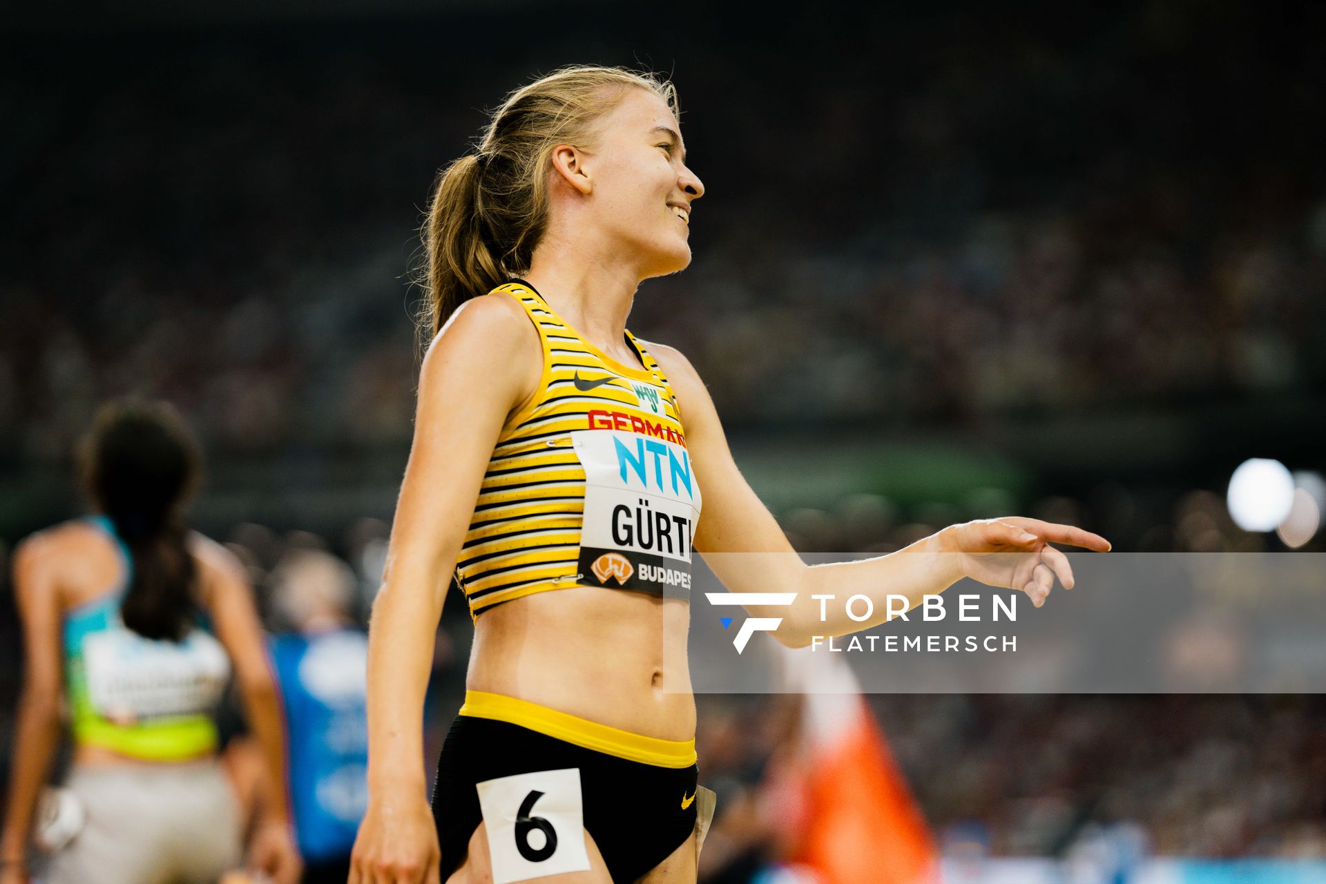 Olivia Gürth (GER/Germany) during the 3000 Metres Steeplechase on Day 9 of the World Athletics Championships Budapest 23 at the National Athletics Centre in Budapest, Hungary on August 27, 2023.
