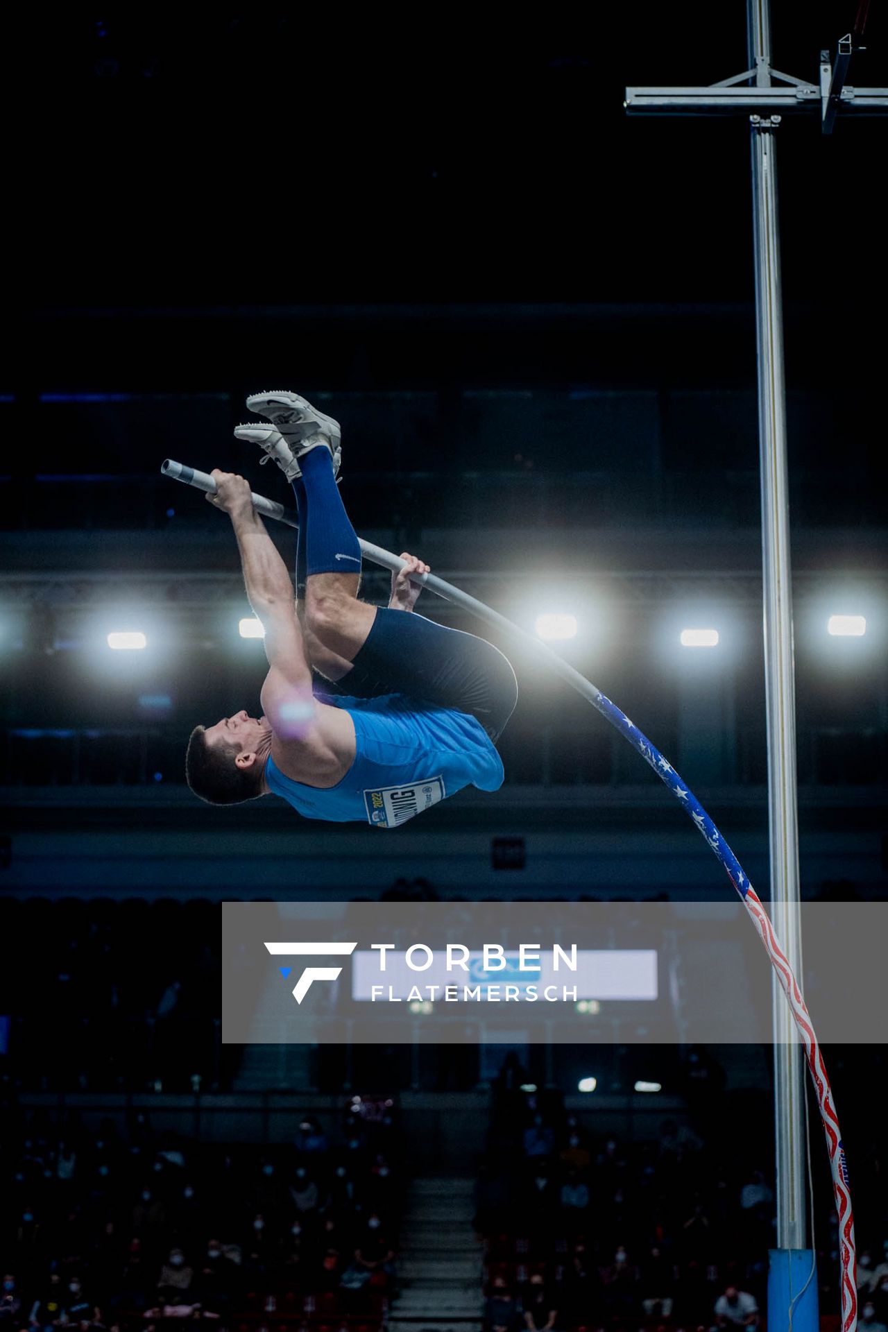 Matt Ludwig (USA) beim Stabhochsprung am 20.02.2022 beim ISTAF in Duesseldorf