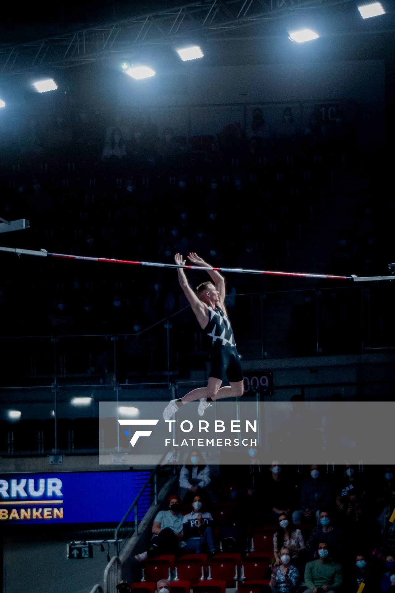 Sam Kendricks (USA) beim Stabhochsprung am 20.02.2022 beim ISTAF in Duesseldorf