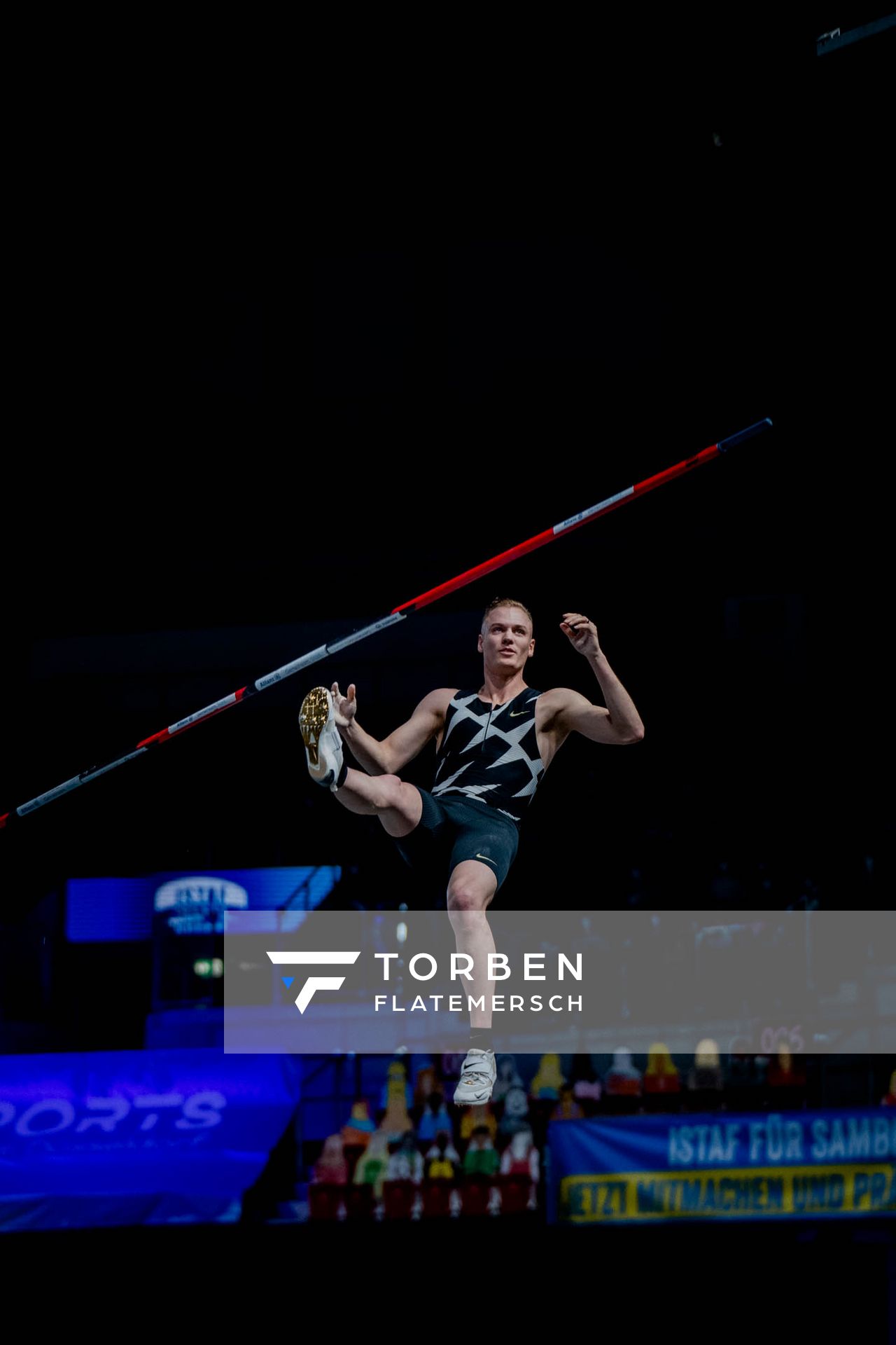 Sam Kendricks (USA) beim Stabhochsprung am 20.02.2022 beim ISTAF in Duesseldorf