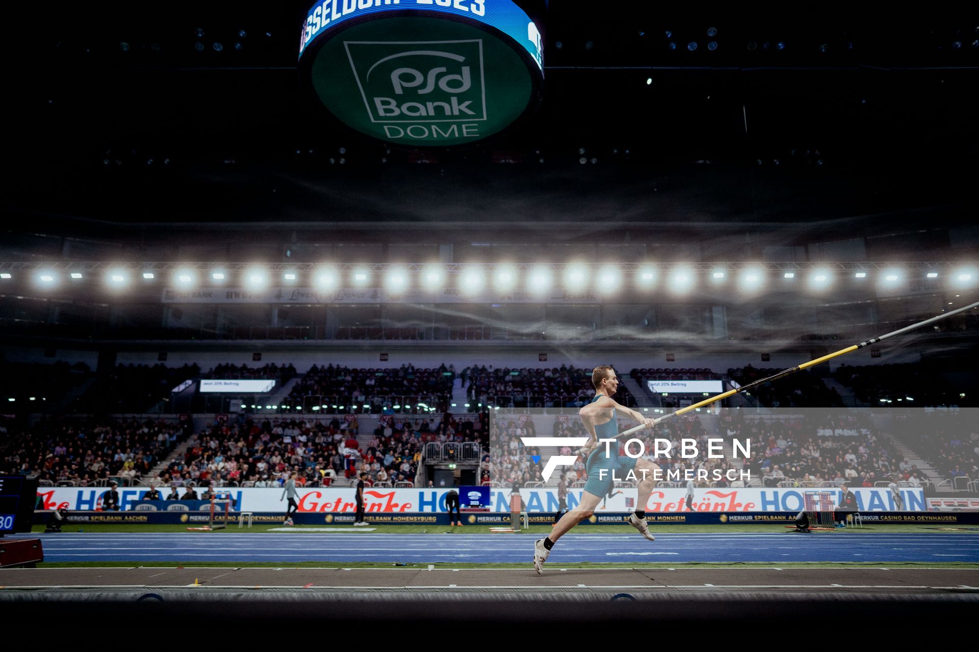 Sam Kendricks (USA) im Stabhochsprung am 29.01.2023 beim ISTAF Indoor im PSD Bank Dome in Duesseldorf