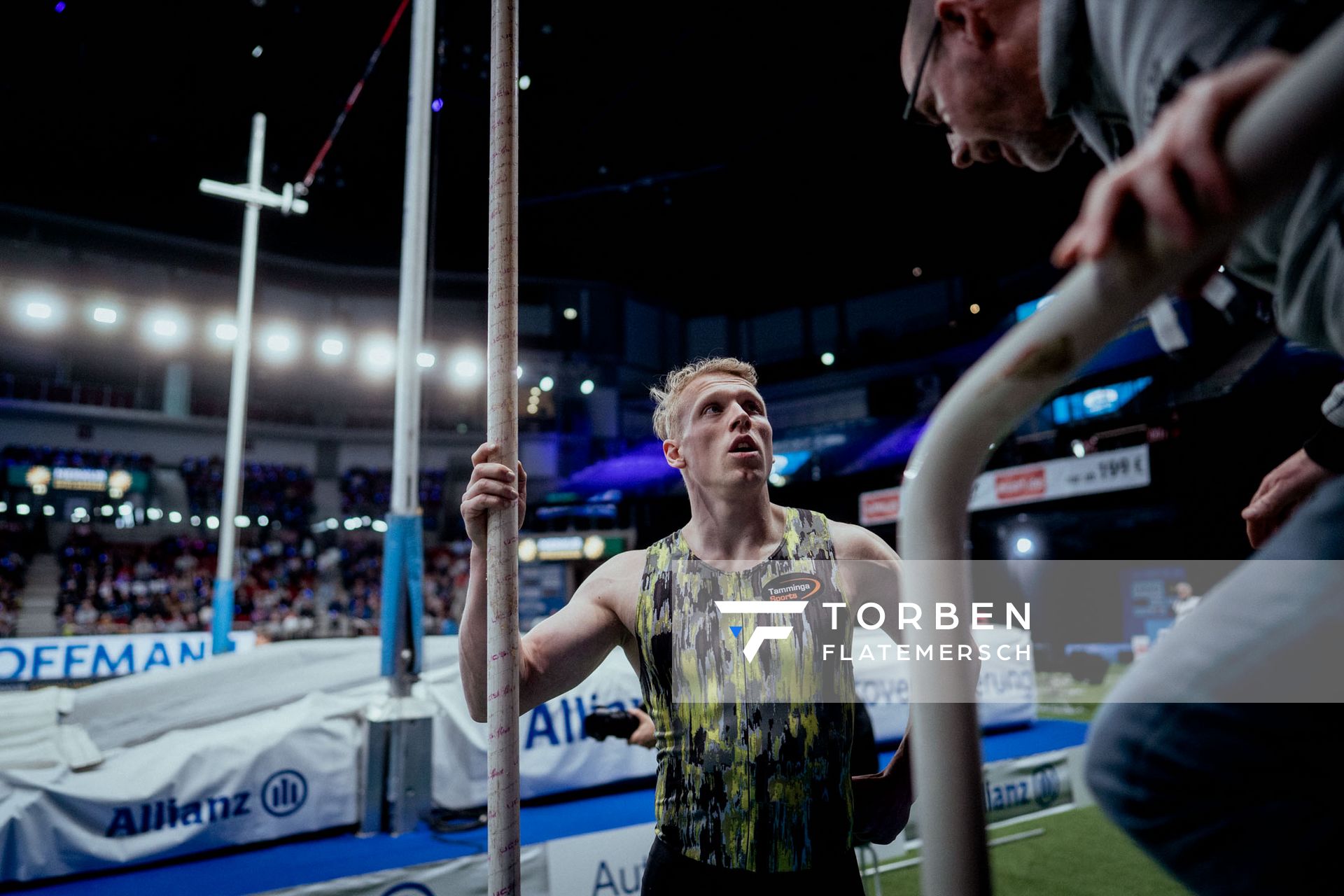 Menno Vloon (NED) im Stabhochsprung am 29.01.2023 beim ISTAF Indoor im PSD Bank Dome in Duesseldorf