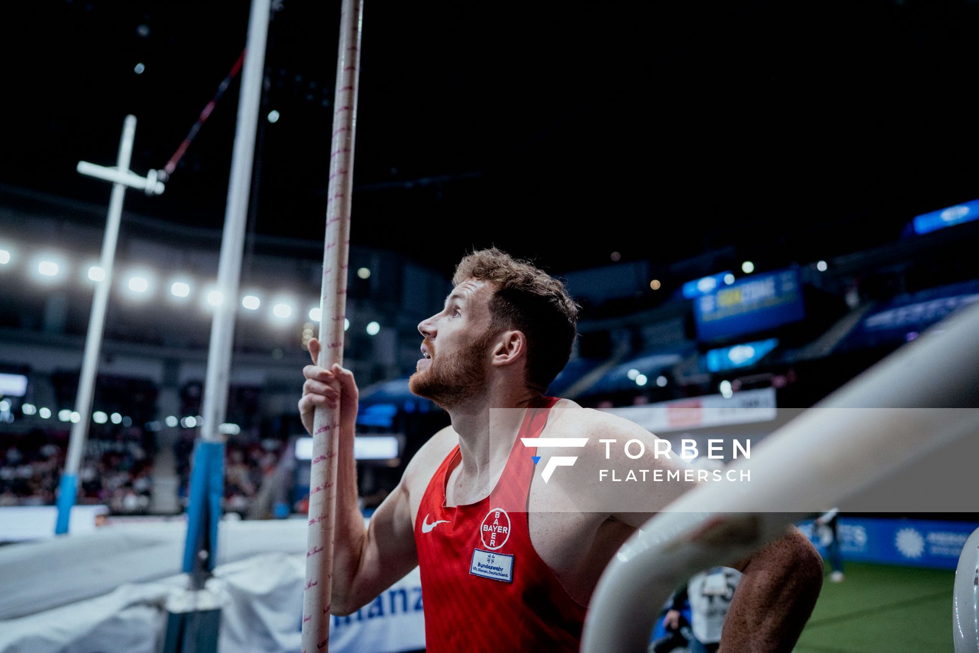 Torben Blech (GER) im Stabhochsprung am 29.01.2023 beim ISTAF Indoor im PSD Bank Dome in Duesseldorf