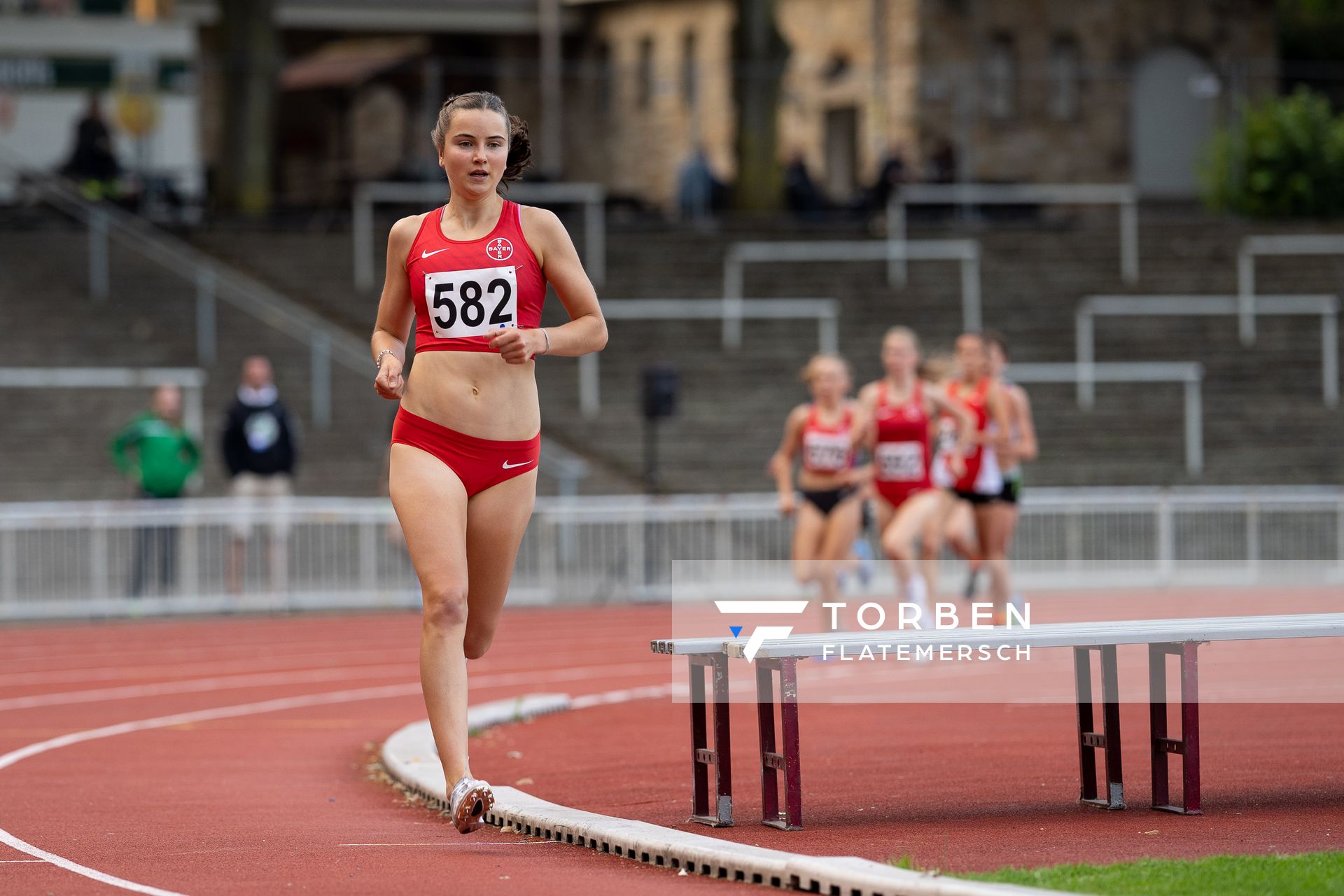 Lotte Meyberg (TSV Bayer 04 Leverkusen) ueber 3000m am 11.07.2020 waehrend dem Backontrack-Meeting in Dortmund
