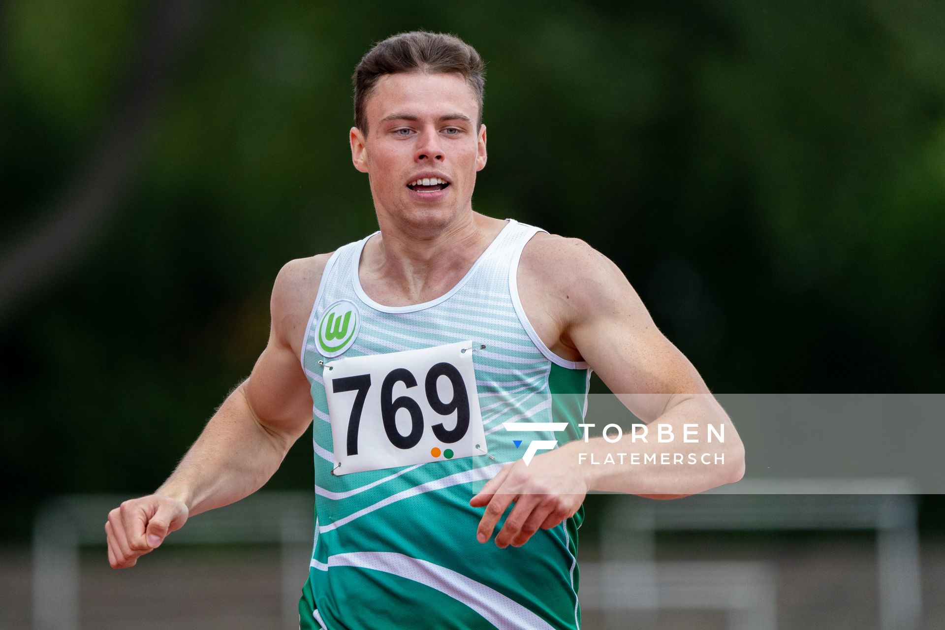 Michel Meissner (VfL Wolfsburg) ueber 200m am 11.07.2020 waehrend dem Backontrack-Meeting in Dortmund