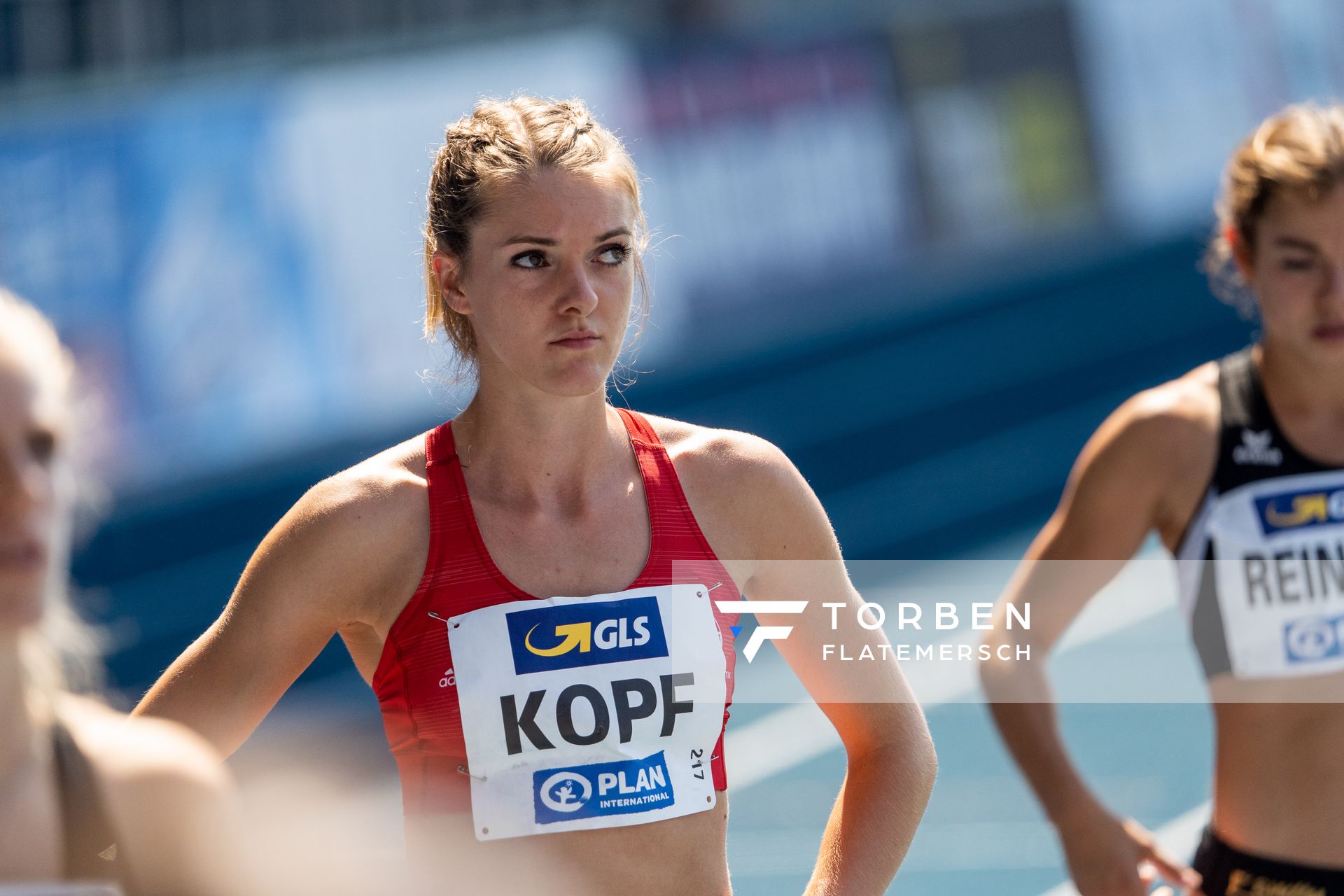 Ann Kathrin Kopf (VfL Eintracht Hannover) ueber 800m am 08.08.2020 waehrend den deutschen Leichtathletik-Meisterschaften 2020 im Eintracht-Stadion in Braunschweig