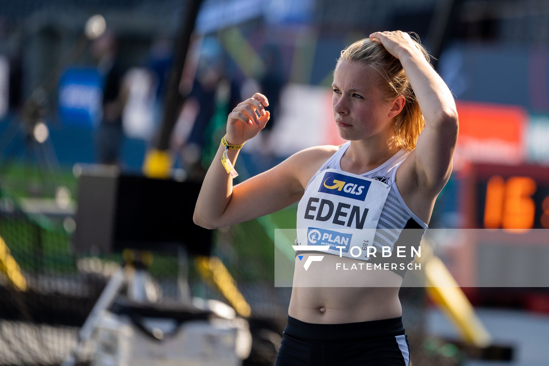 Lale Eden (Hannover 96) am 08.08.2020 waehrend den deutschen Leichtathletik-Meisterschaften 2020 im Eintracht-Stadion in Braunschweig