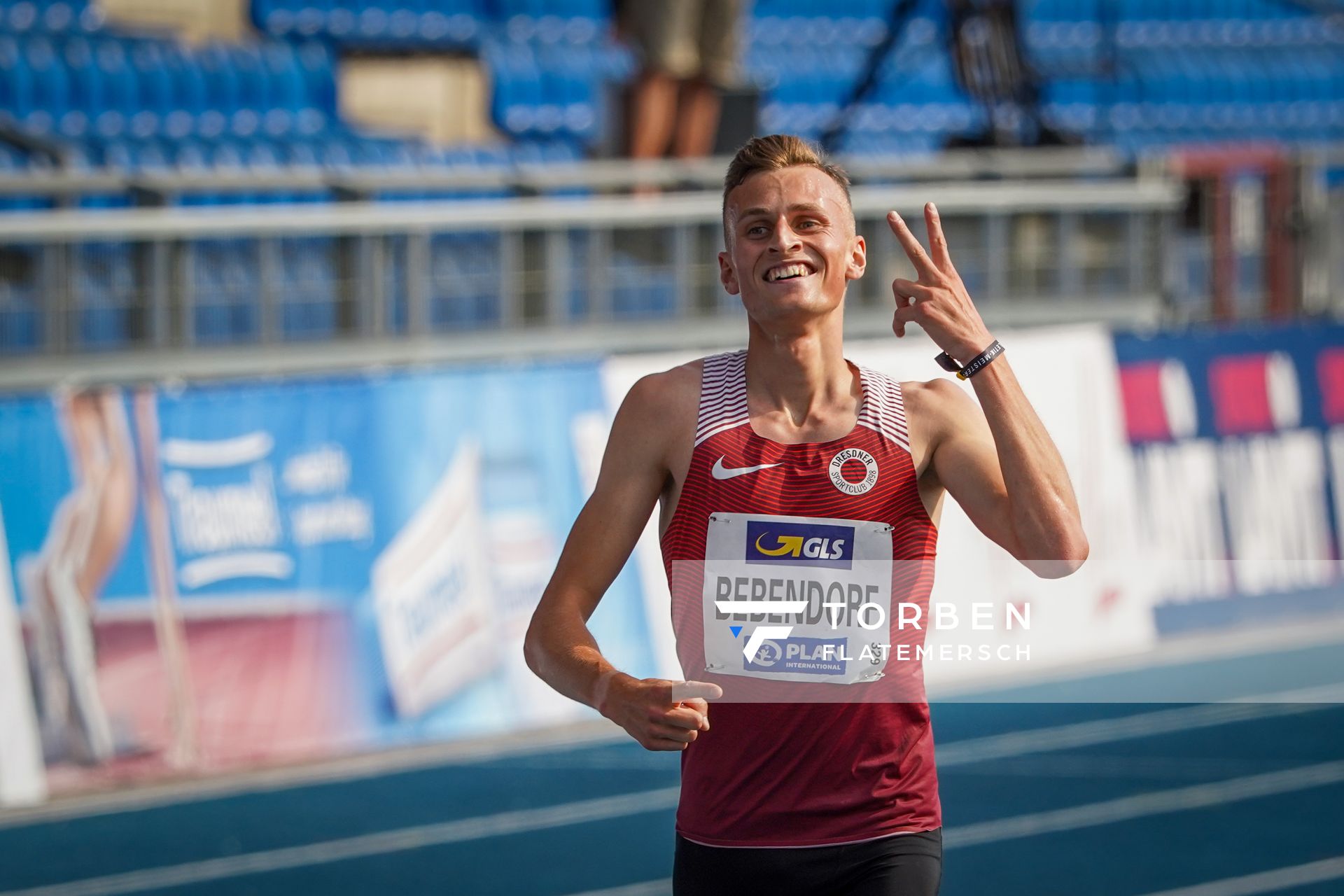 Deutscher Meister Karl Bebendorf (Dresdner SC 1898) ueber 3000m Hindernis am 09.08.2020 waehrend den deutschen Leichtathletik-Meisterschaften 2020 im Eintracht-Stadion in Braunschweig an Tag 2 (Nachmittags-Session)