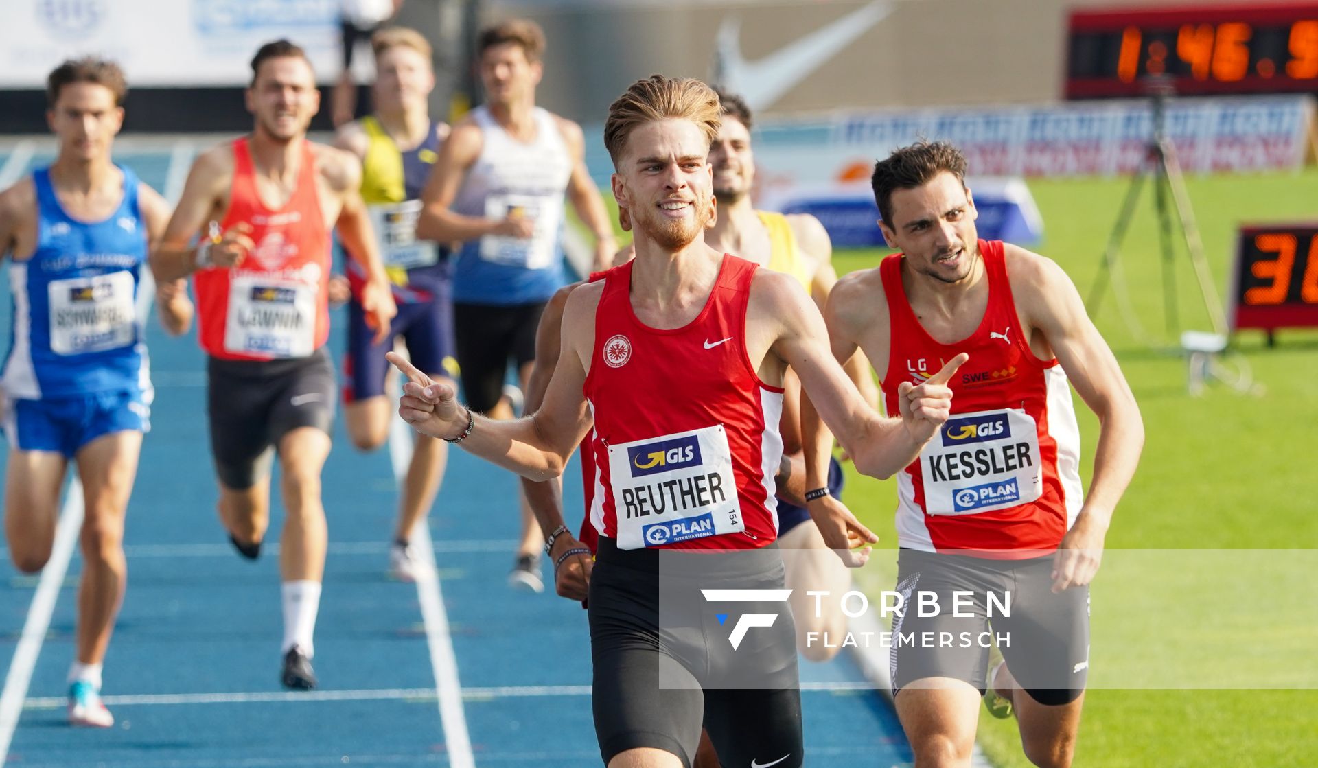 Marc Reuther (LG Eintracht Frankfurt), Deutscher Meister ueber 800m, am 09.08.2020 waehrend den deutschen Leichtathletik-Meisterschaften 2020 im Eintracht-Stadion in Braunschweig an Tag 2 (Nachmittags-Session)