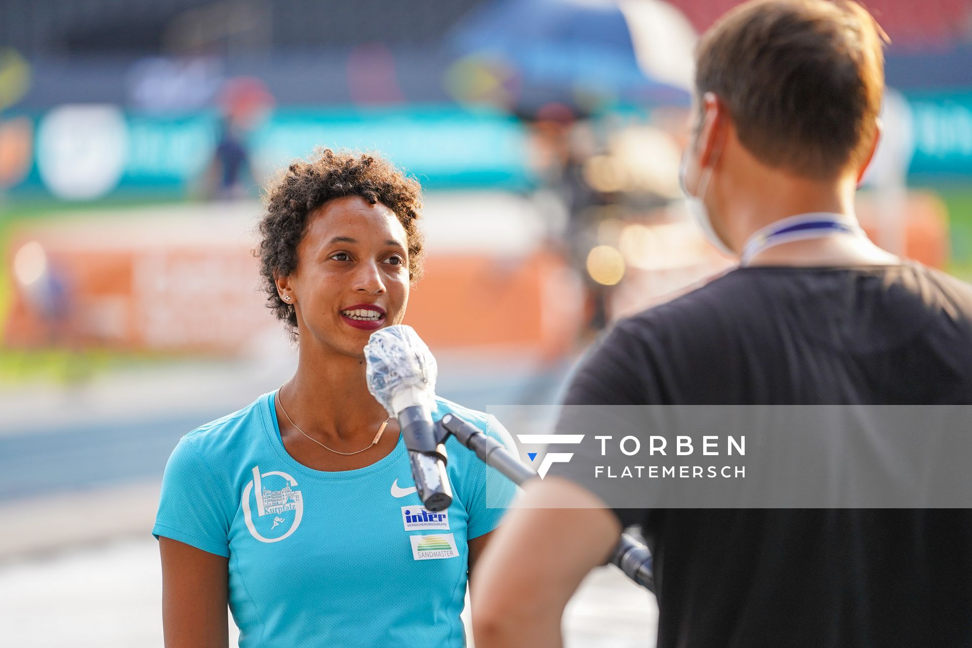 Deutsche Meisterin im Weitsprung Malaika Mihambo (LG Kurpfalz) am 09.08.2020 waehrend den deutschen Leichtathletik-Meisterschaften 2020 im Eintracht-Stadion in Braunschweig an Tag 2 (Nachmittags-Session)