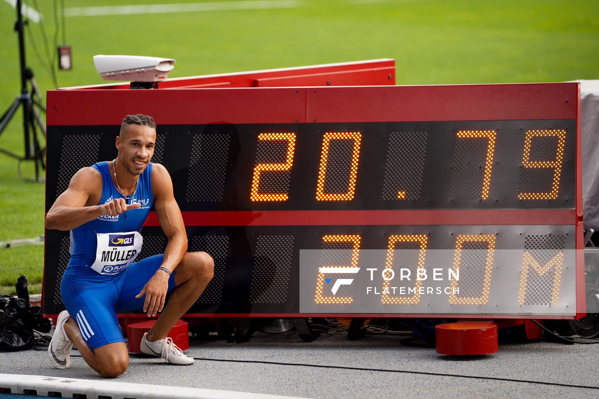 Deutscher Meister Steven Mueller (LG OVAG Friedberg-Fauerbach) am 09.08.2020 waehrend den deutschen Leichtathletik-Meisterschaften 2020 im Eintracht-Stadion in Braunschweig an Tag 2 (Nachmittags-Session)