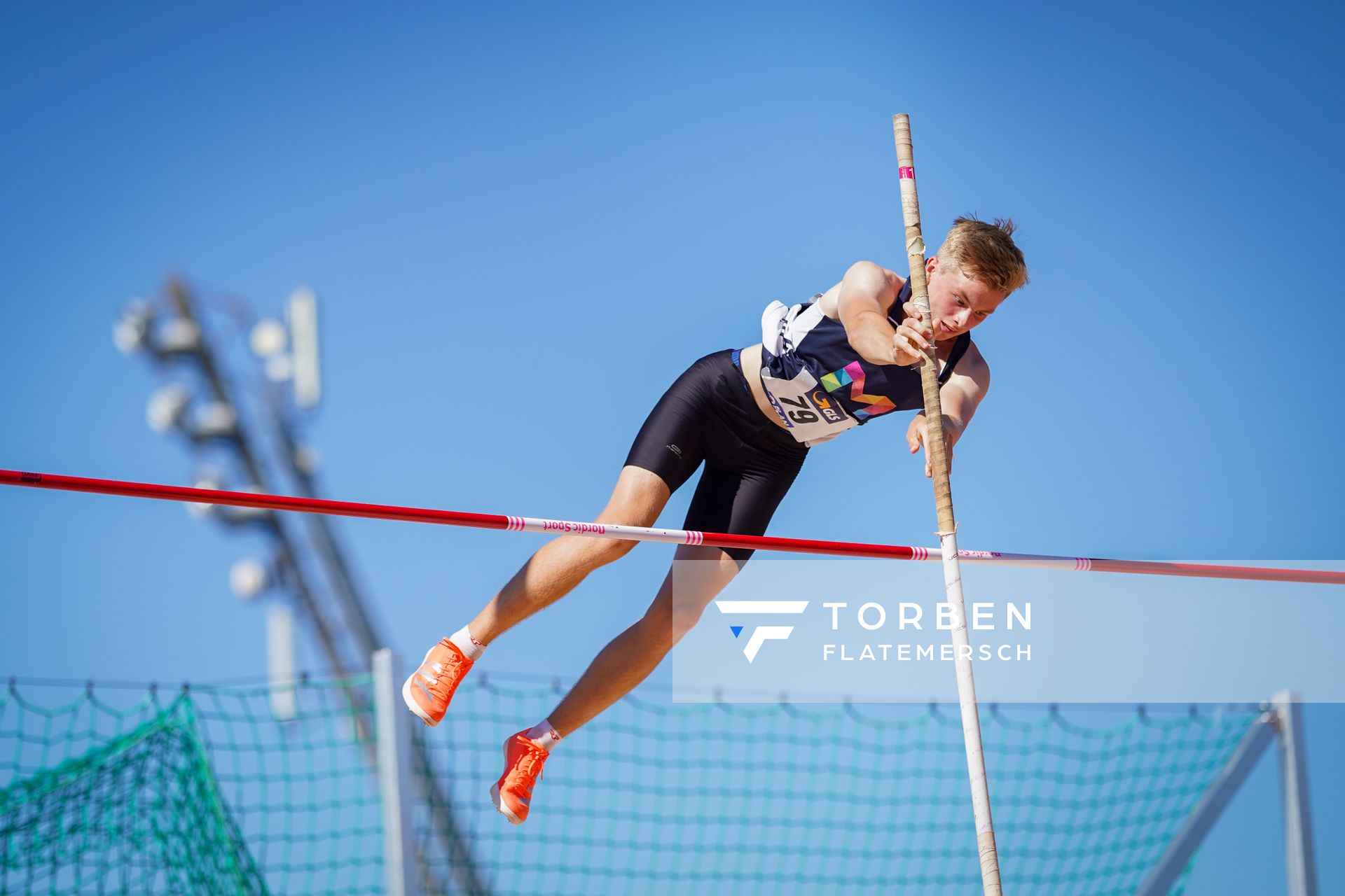 Lennart Petri (USC Mainz) beim Stabhochsprung ;Deutsche Leichtathletik-Mehrkampfmeisterschaften (Tag 1) am 21.08.2020 in Vaterstetten (Bayern)