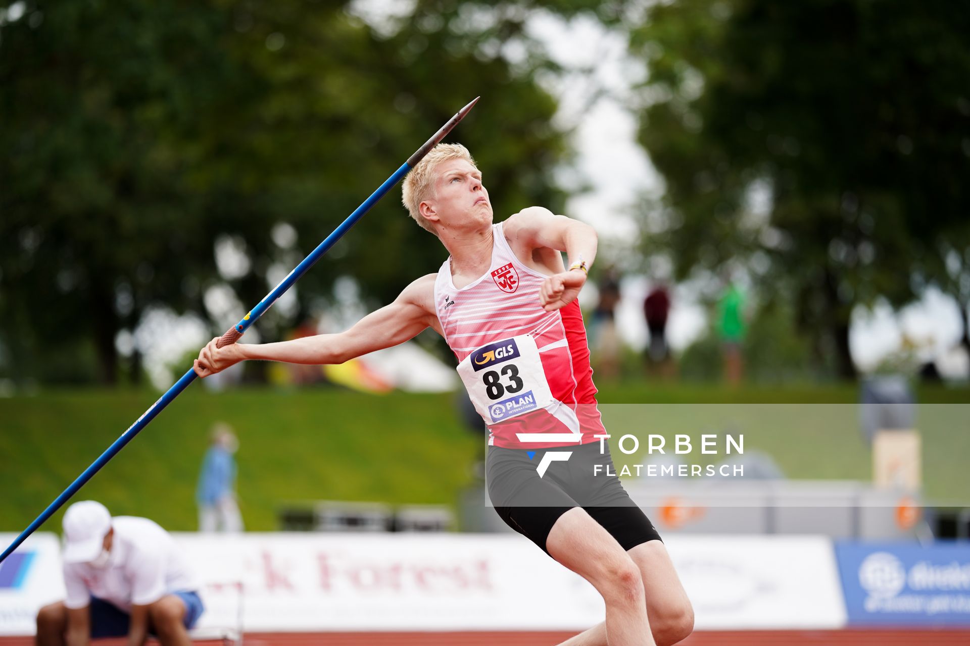 Torben Prepens (TV Cloppenburg) im Speerwurf;Deutsche Leichtathletik-Mehrkampfmeisterschaften (Tag 1) am 22.08.2020 in Vaterstetten (Bayern)