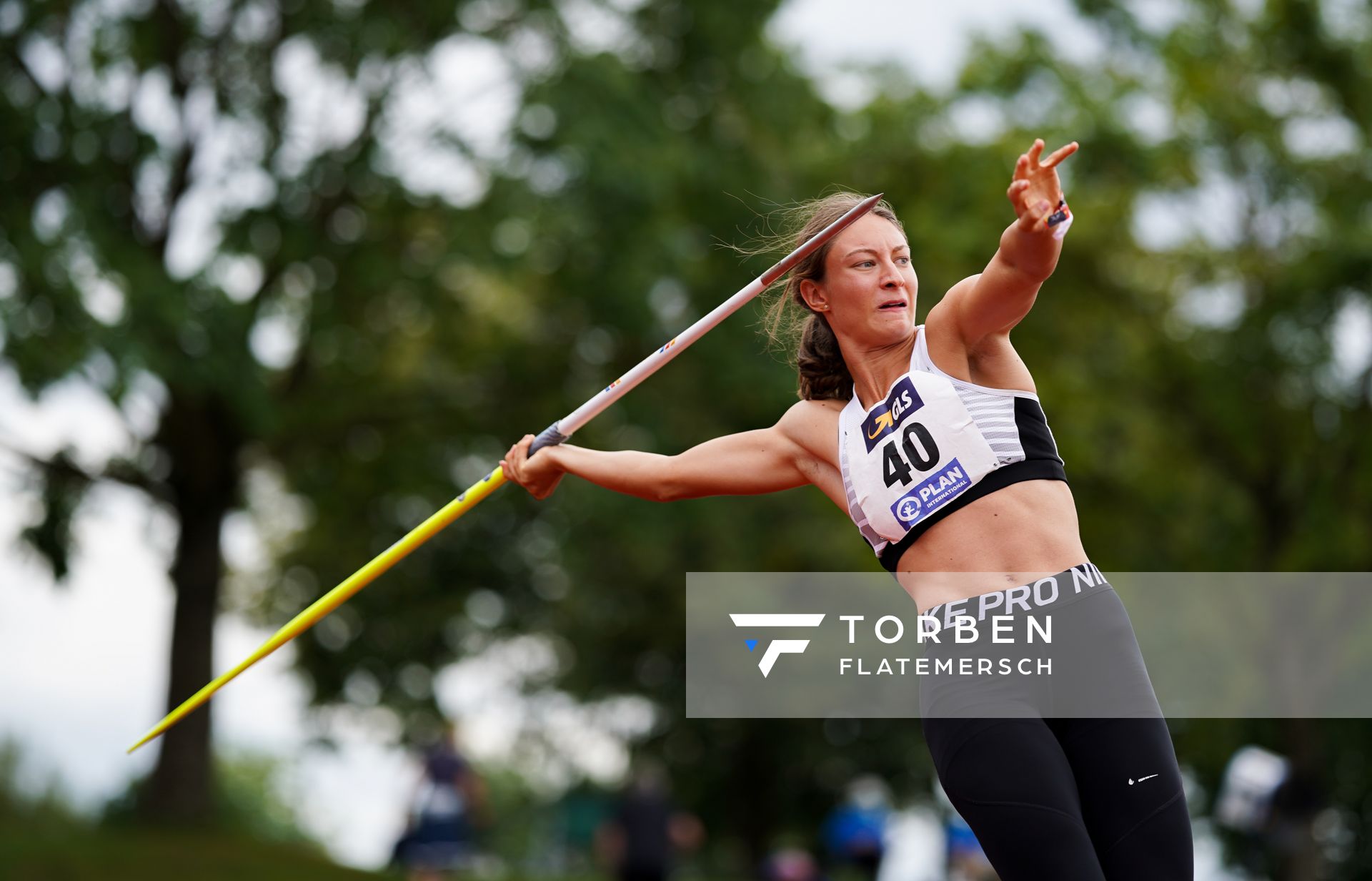 Annkathrin Hoven (ART Duesseldorf) im Speerwurf; Deutsche Leichtathletik-Mehrkampfmeisterschaften (Tag 3) am 23.08.2020 in Vaterstetten (Bayern)