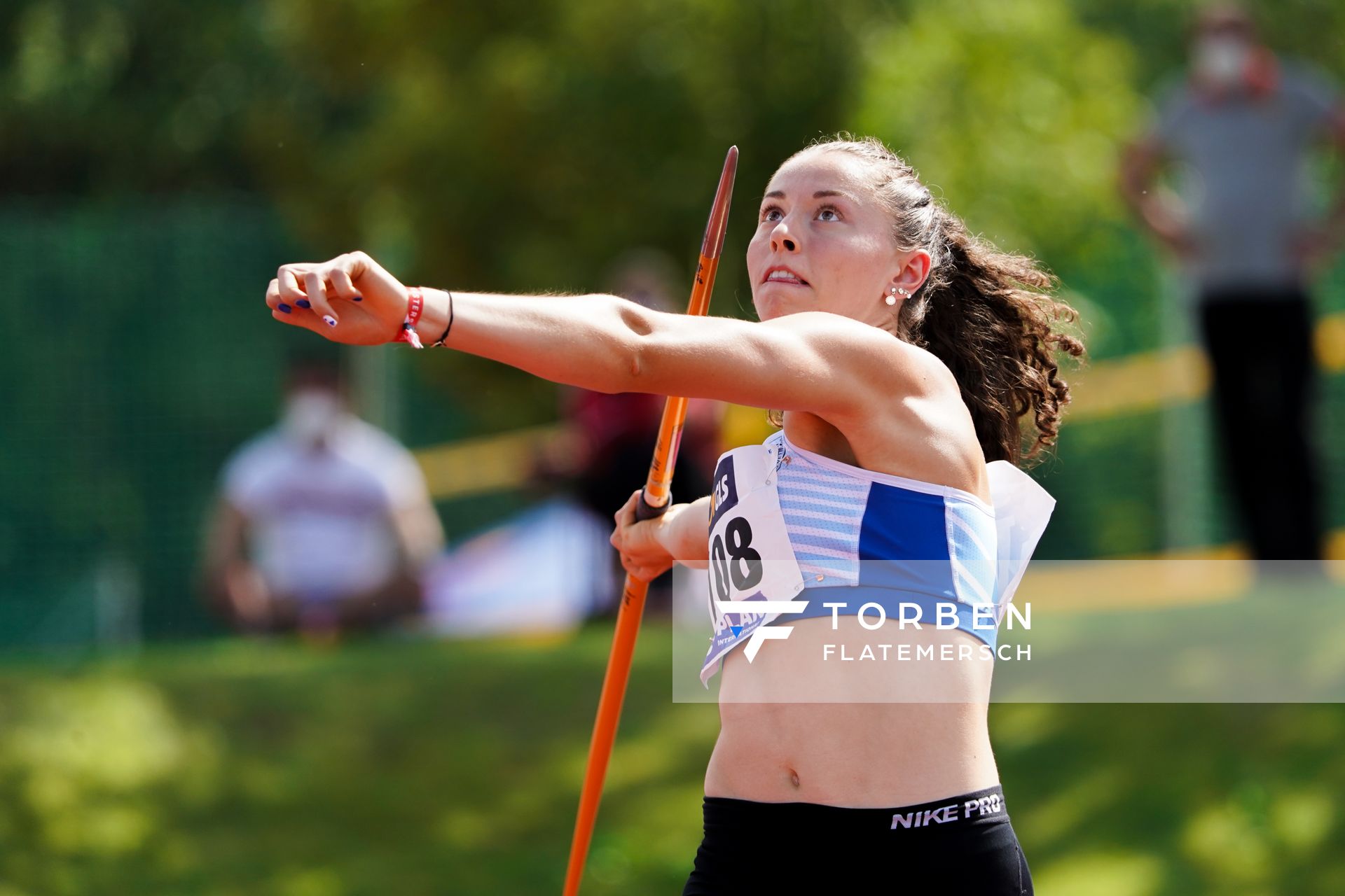 Angela Stockert (SpVgg. Auerbach/Streitheim) beim Speerwurf; Deutsche Leichtathletik-Mehrkampfmeisterschaften (Tag 3) am 23.08.2020 in Vaterstetten (Bayern)