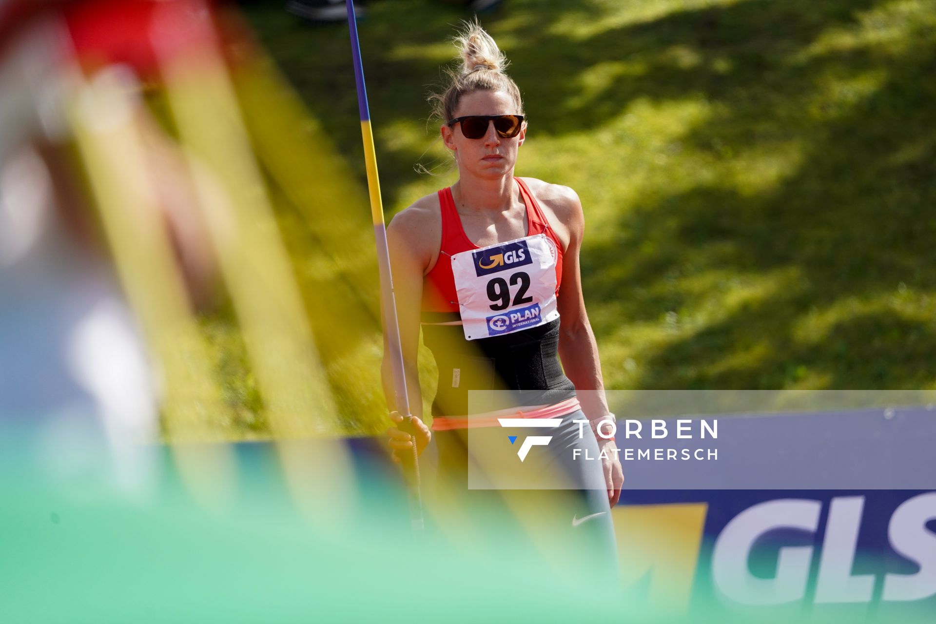 Carolin Schaefer (LG Eintracht Frankfurt) beim Speerwurf; Deutsche Leichtathletik-Mehrkampfmeisterschaften (Tag 3) am 23.08.2020 in Vaterstetten (Bayern)