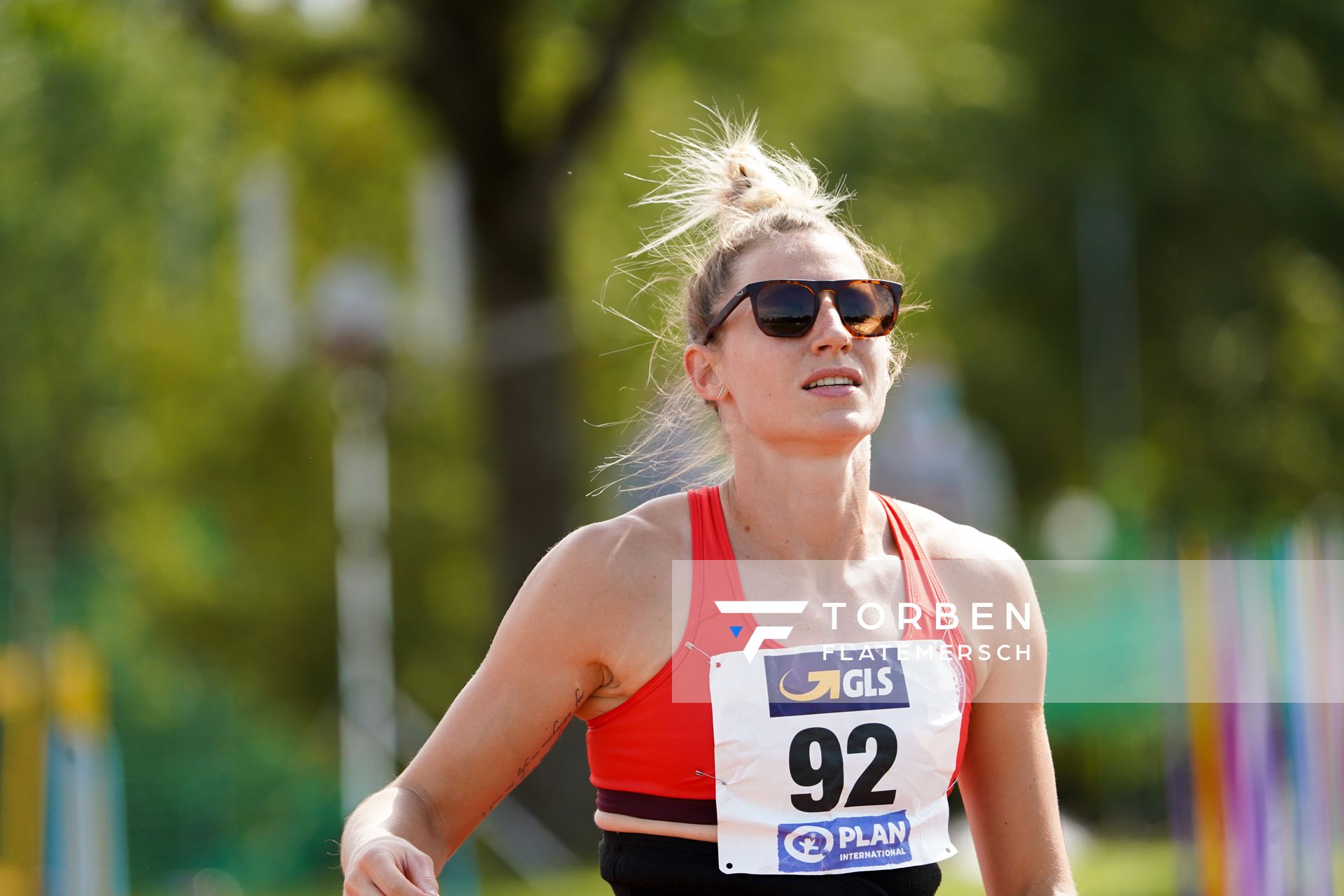 Carolin Schaefer (LG Eintracht Frankfurt) beim Speerwurf; Deutsche Leichtathletik-Mehrkampfmeisterschaften (Tag 3) am 23.08.2020 in Vaterstetten (Bayern)