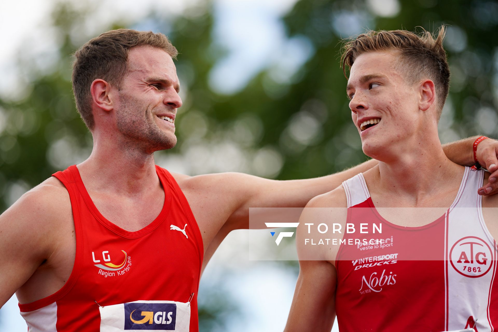 Nils Kruse (LG Region Karlsruhe) und Jannis Wolff (Aachener TG); Deutsche Leichtathletik-Mehrkampfmeisterschaften (Tag 3) am 23.08.2020 in Vaterstetten (Bayern)