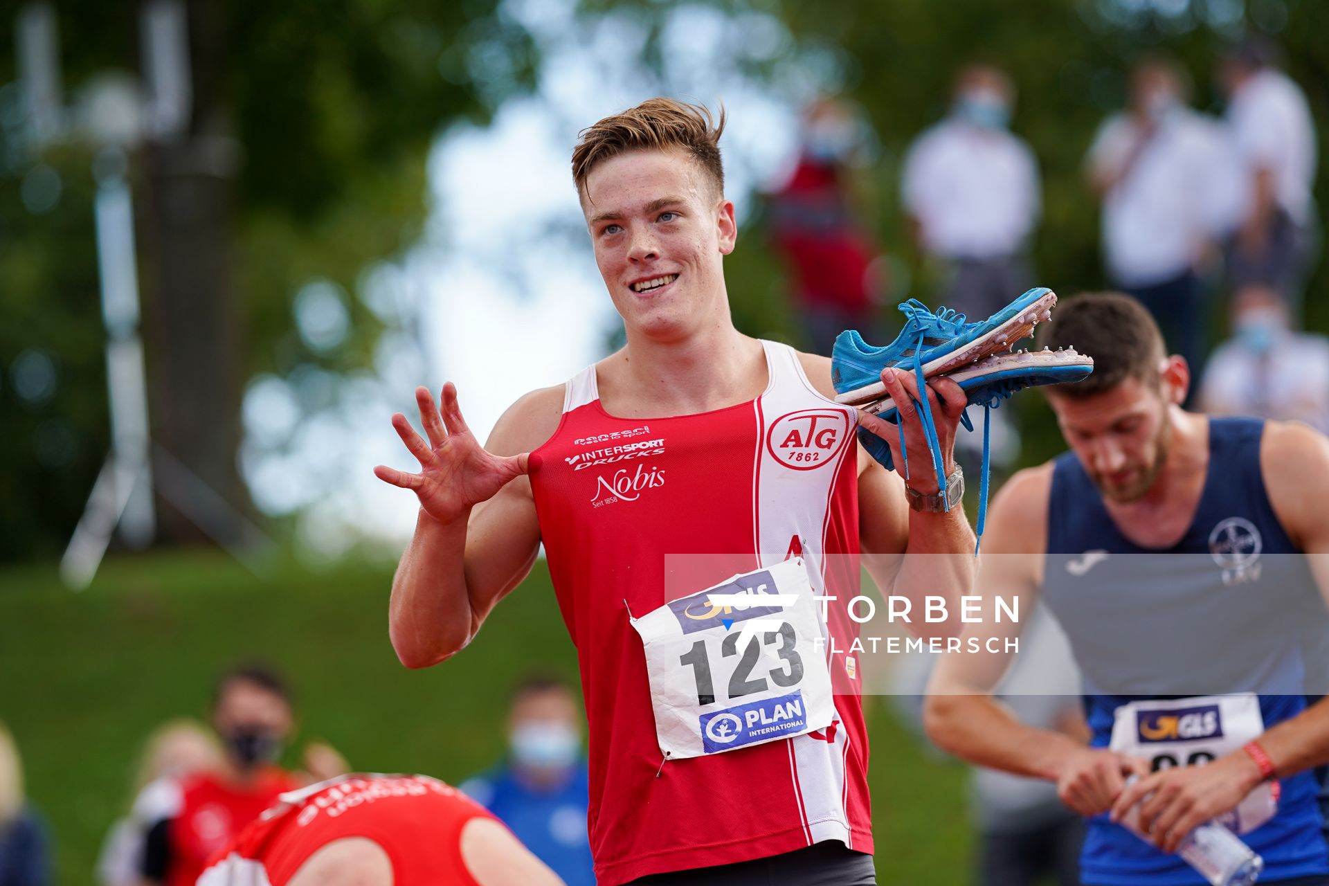 Deutscher U23 Mehrkampfmeister Jannis Wolff (Aachener TG);Deutsche Leichtathletik-Mehrkampfmeisterschaften (Tag 3) am 23.08.2020 in Vaterstetten (Bayern)