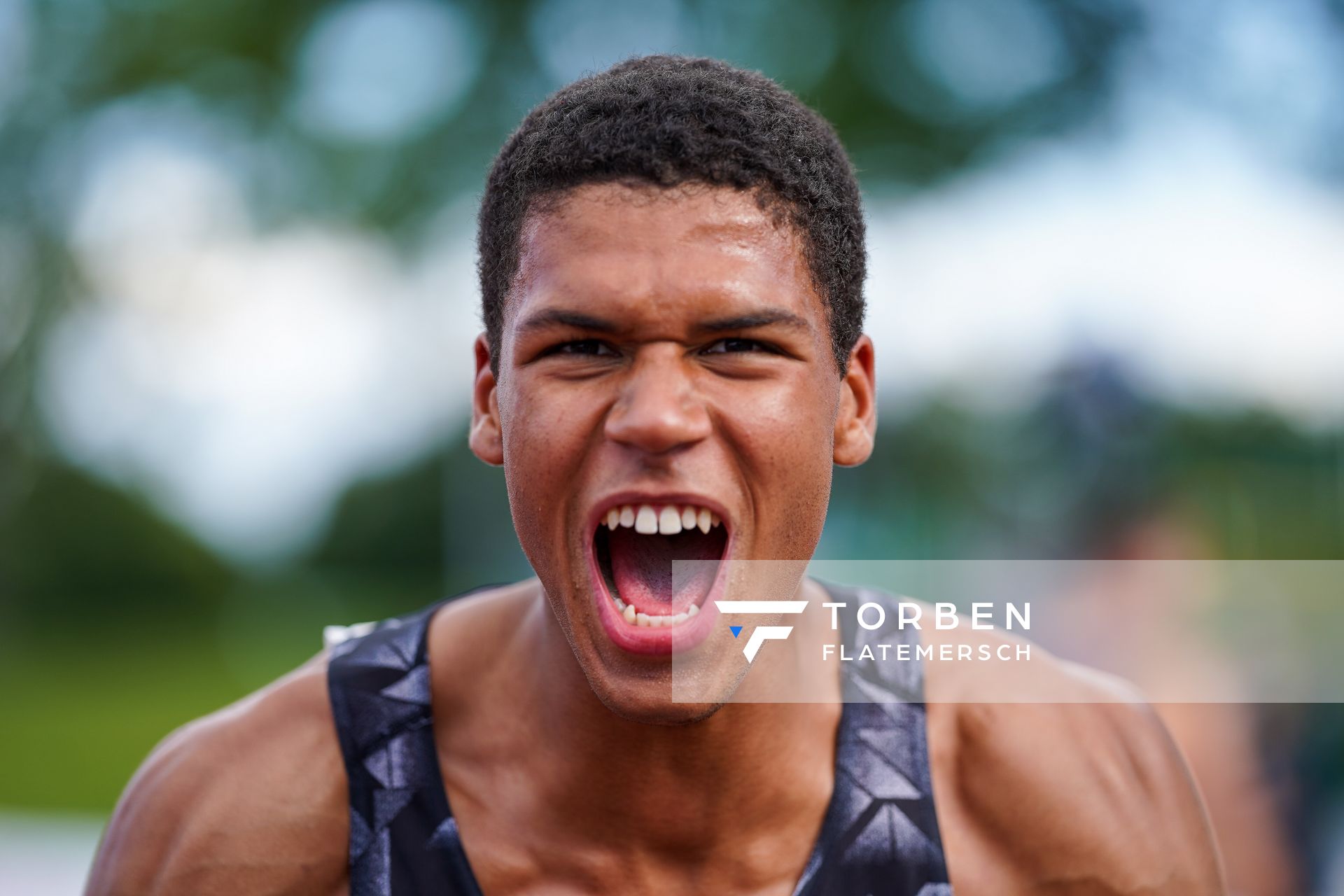 Deutscher Mehrkampfmeister Malik Diakite (Hannover 96); Deutsche Leichtathletik-Mehrkampfmeisterschaften (Tag 3) am 23.08.2020 in Vaterstetten (Bayern)