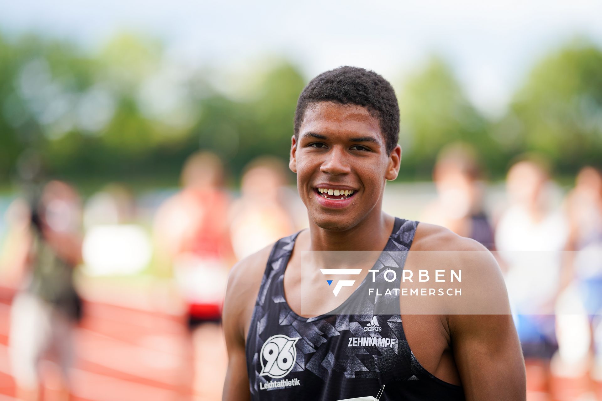 Deutscher Mehrkampfmeister Malik Diakite (Hannover 96) ; Deutsche Leichtathletik-Mehrkampfmeisterschaften (Tag 3) am 23.08.2020 in Vaterstetten (Bayern)