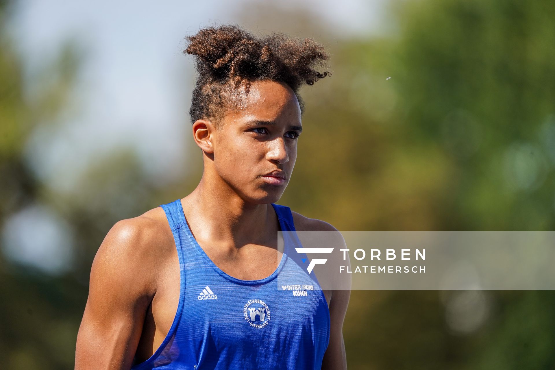 Malik Skupin-Alfa (LG Offenburg) am 04.09.2020 waehrend den deutschen Leichtathletik-Jugendmeisterschaften im Frankenstadion in Heilbronn (Tag1)