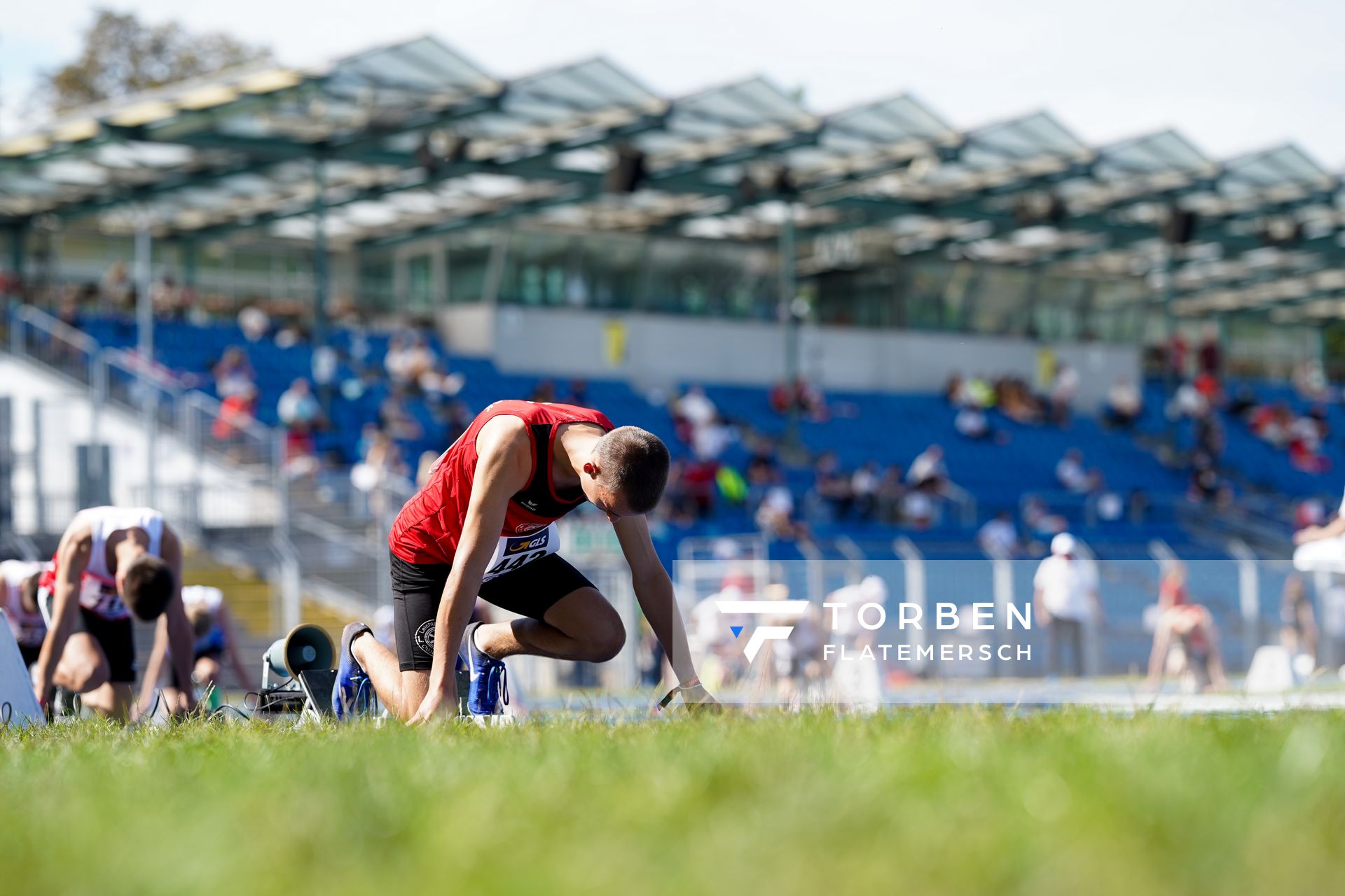 Florian Kroll (LG Osnabrueck) im 400m Vorlauf am 04.09.2020 waehrend den deutschen Leichtathletik-Jugendmeisterschaften im Frankenstadion in Heilbronn (Tag1)