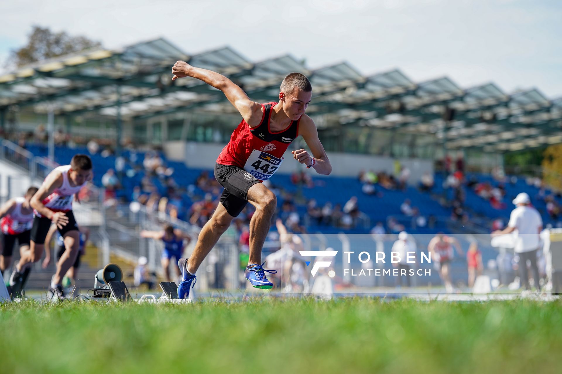 Florian Kroll (LG Osnabrueck) im 400m Vorlauf am 04.09.2020 waehrend den deutschen Leichtathletik-Jugendmeisterschaften im Frankenstadion in Heilbronn (Tag1)