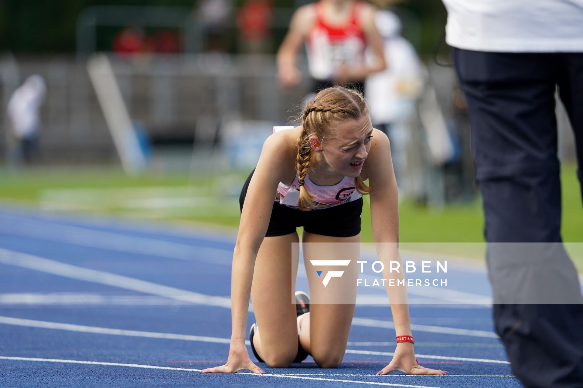 Nele Heymann (TuS Haren) nach dem 1500m Vorlauf am 04.09.2020 waehrend den deutschen Leichtathletik-Jugendmeisterschaften im Frankenstadion in Heilbronn (Tag1)