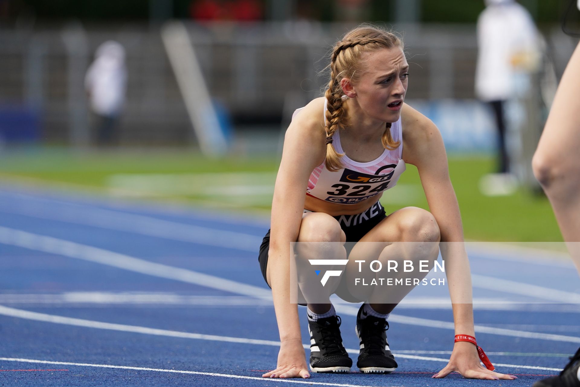 Nele Heymann (TuS Haren) nach dem 1500m Vorlauf am 04.09.2020 waehrend den deutschen Leichtathletik-Jugendmeisterschaften im Frankenstadion in Heilbronn (Tag1)