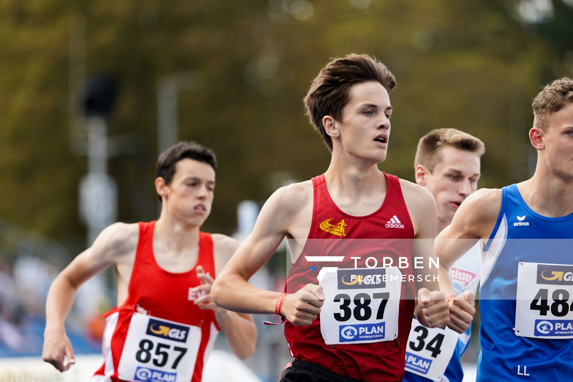 Tim Kalies (Braunschweiger Laufclub) im 1500m Vorlauf am 04.09.2020 waehrend den deutschen Leichtathletik-Jugendmeisterschaften im Frankenstadion in Heilbronn (Tag1)