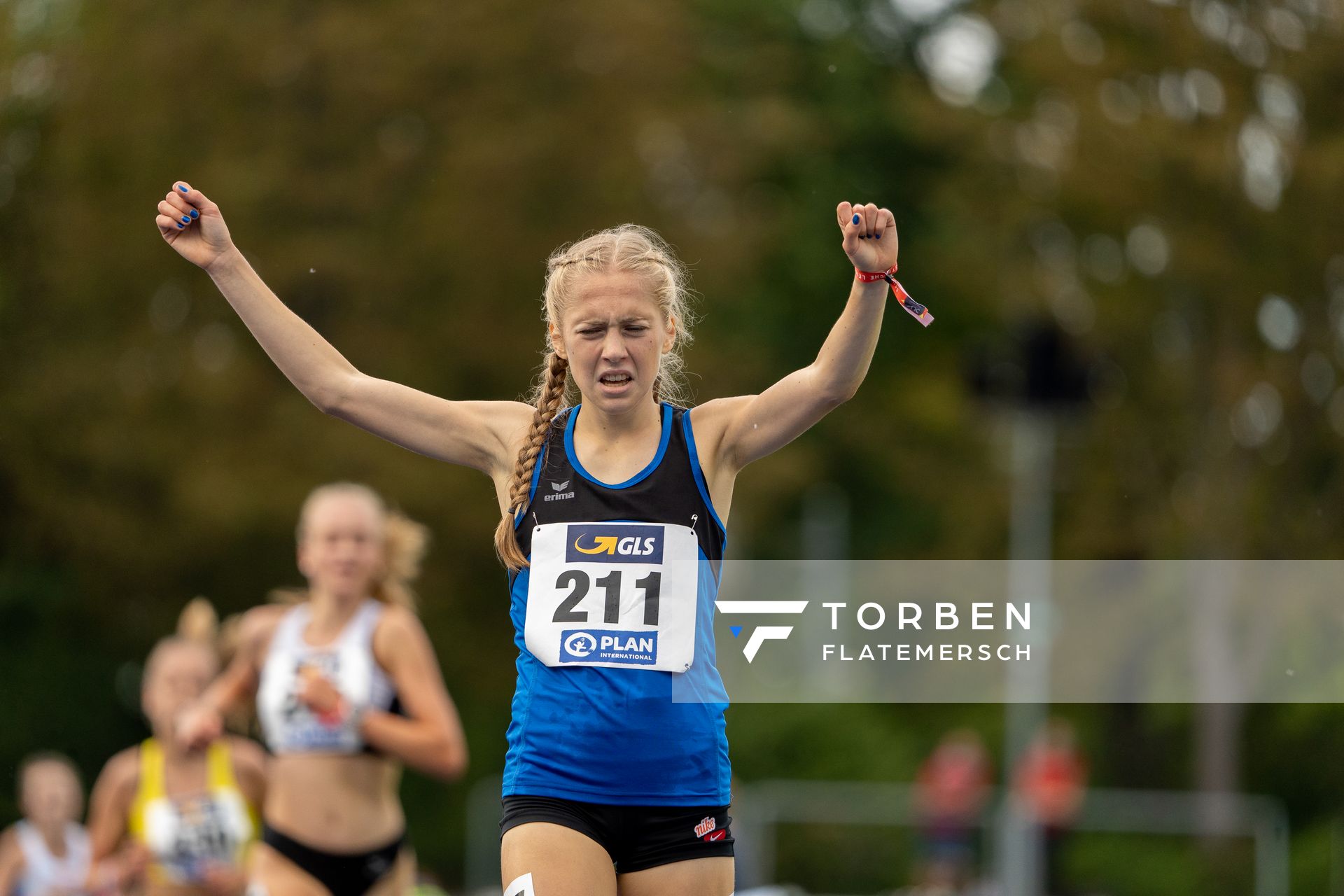 Ronja Funck (TV Jahn Walsrode) ueber 2000m Hindernis am 04.09.2020 waehrend den deutschen Leichtathletik-Jugendmeisterschaften im Frankenstadion in Heilbronn (Tag1)