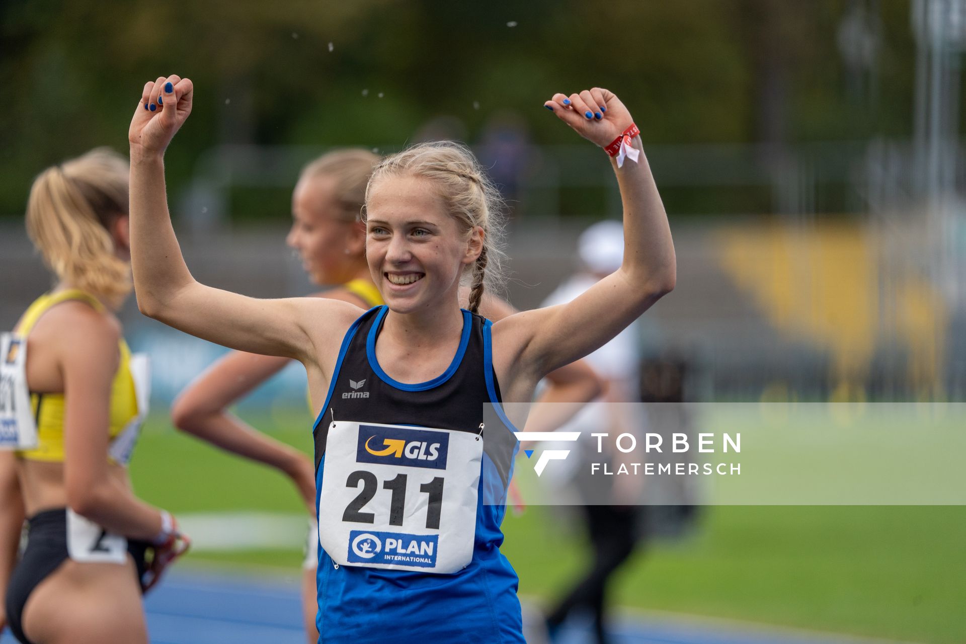 Ronja Funck (TV Jahn Walsrode) ueber 2000m Hindernis am 04.09.2020 waehrend den deutschen Leichtathletik-Jugendmeisterschaften im Frankenstadion in Heilbronn (Tag1)