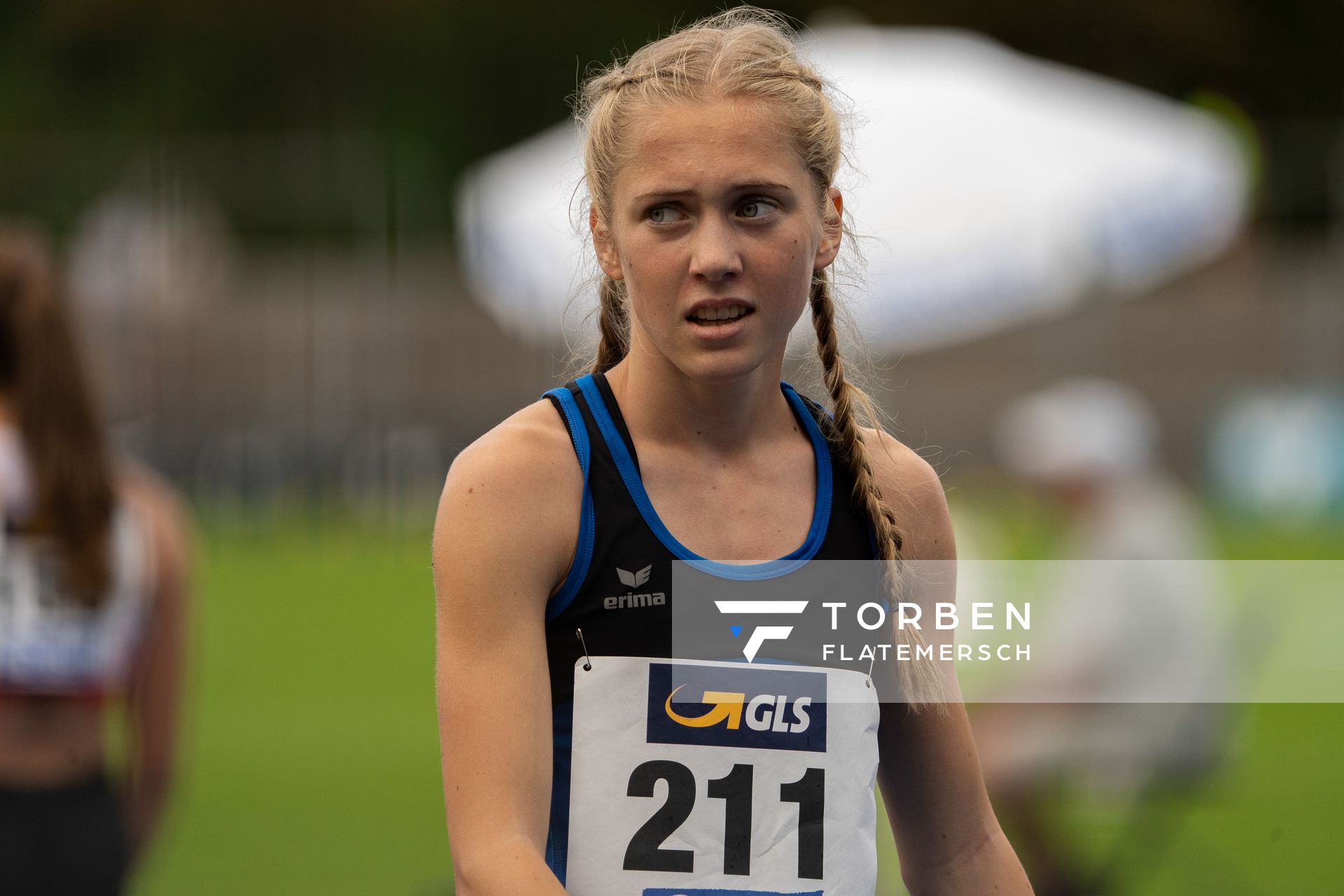 Ronja Funck (TV Jahn Walsrode) nach den 2000m Hindernis am 04.09.2020 waehrend den deutschen Leichtathletik-Jugendmeisterschaften im Frankenstadion in Heilbronn (Tag1)