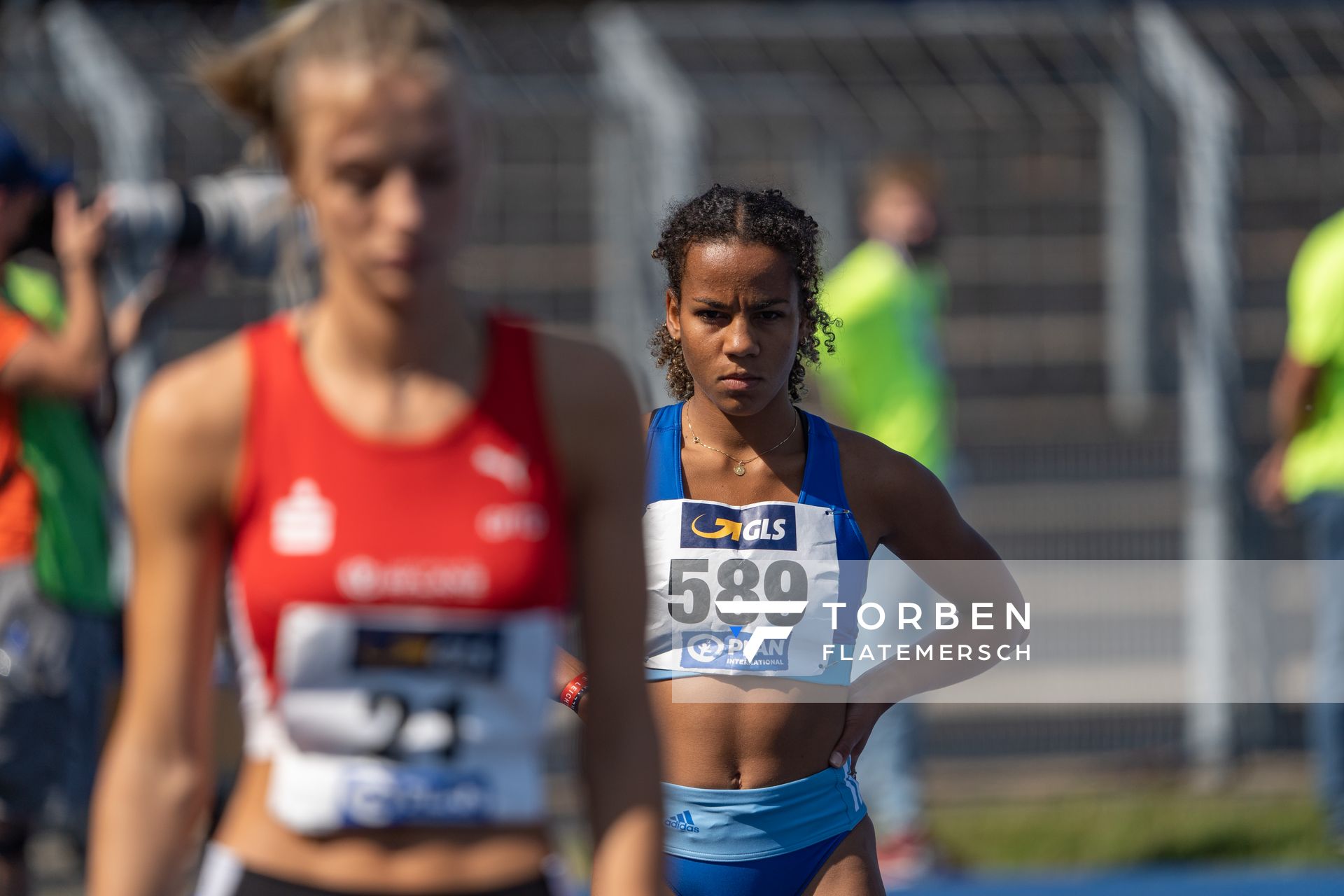 Hannah Omer (Rukeli Trollmann e. V.) am 05.09.2020 waehrend den deutschen Leichtathletik-Jugendmeisterschaften im Frankenstadion in Heilbronn (Tag2)