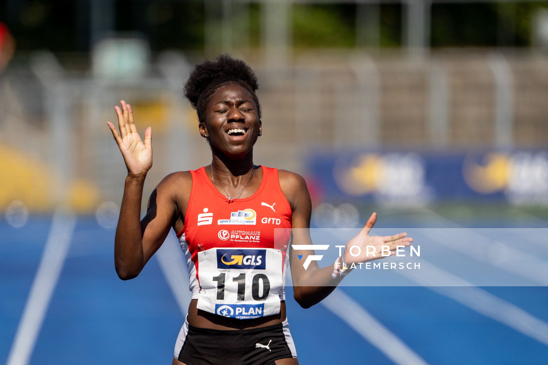 Brenda Cataria-Byll (LG Olympia Dortmund) im 400m Finale am 05.09.2020 waehrend den deutschen Leichtathletik-Jugendmeisterschaften im Frankenstadion in Heilbronn (Tag2)