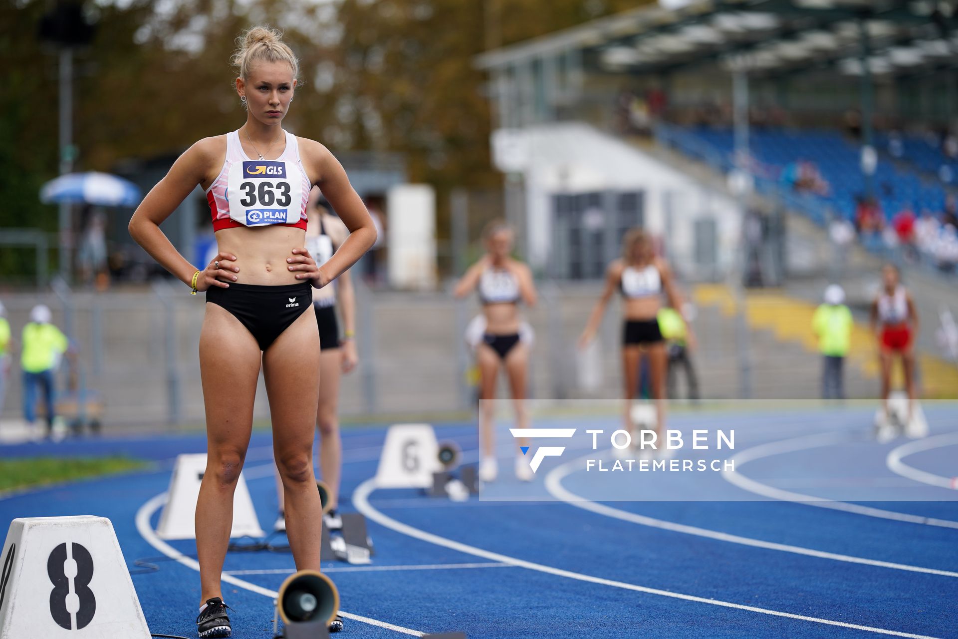 Neele Janssen (MTV Aurich) ueber 400m Huerden am 05.09.2020 waehrend den deutschen Leichtathletik-Jugendmeisterschaften im Frankenstadion in Heilbronn (Tag2)