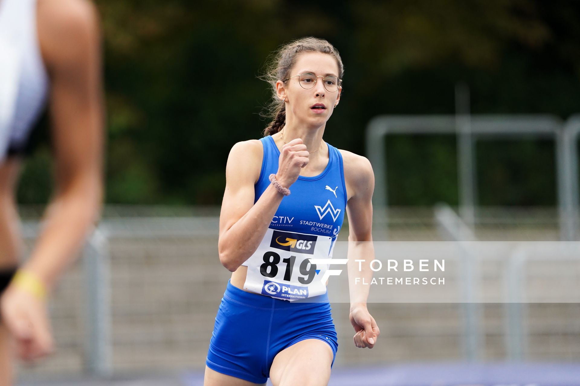 Anastasia Vogel (TV Wattenscheid 01) ueber 400m Huerden am 05.09.2020 waehrend den deutschen Leichtathletik-Jugendmeisterschaften im Frankenstadion in Heilbronn (Tag2)