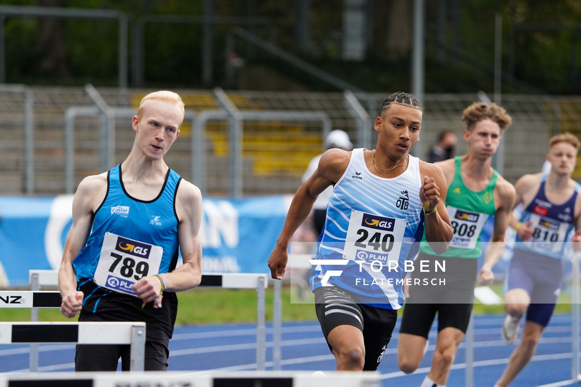 Jordan Gordon (OTB Osnabrueck) ueber 400m Huerden am 05.09.2020 waehrend den deutschen Leichtathletik-Jugendmeisterschaften im Frankenstadion in Heilbronn (Tag2)