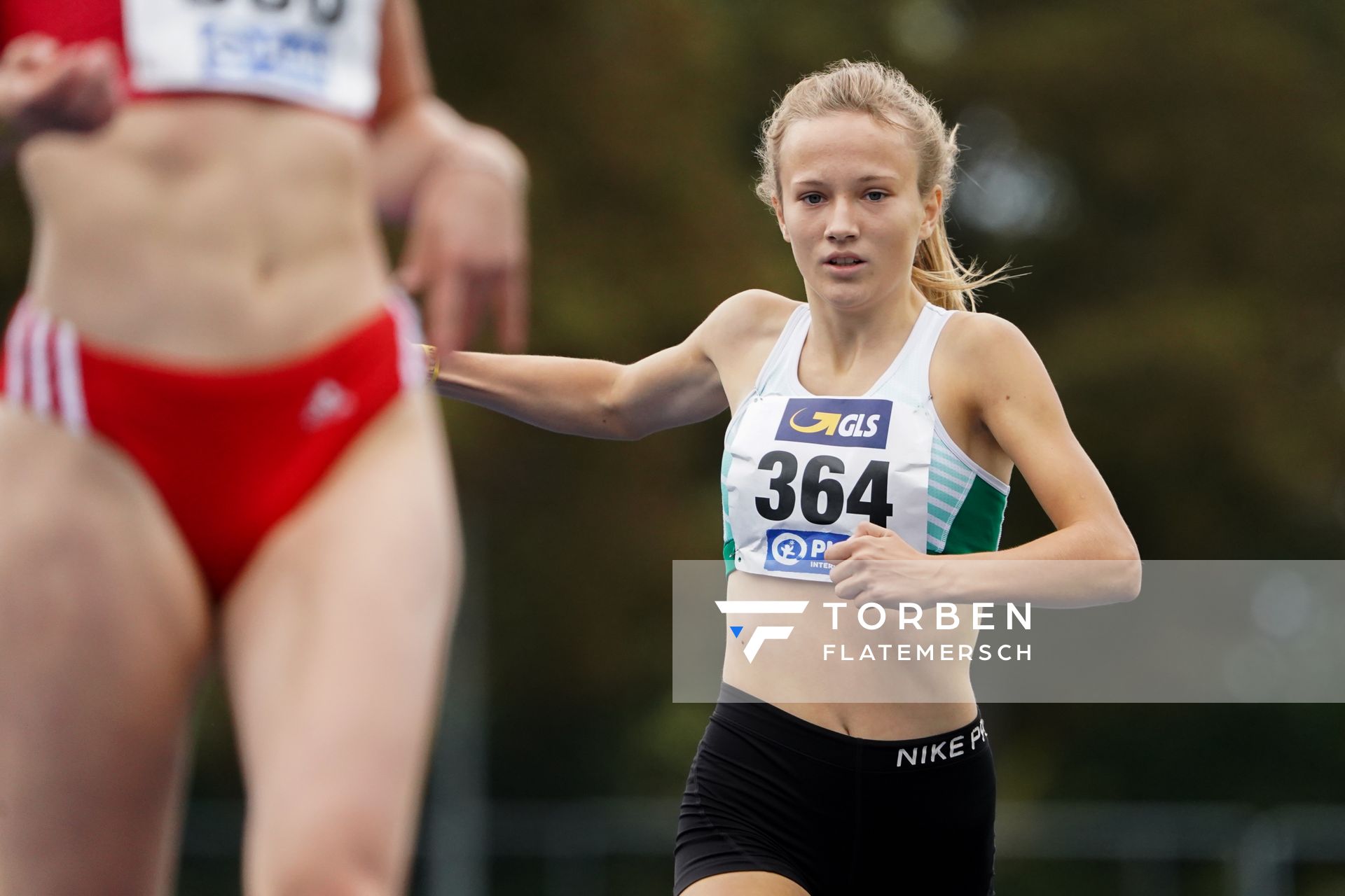 Nele Jaworski (VfL Wolfsburg) ueber 200m am 05.09.2020 waehrend den deutschen Leichtathletik-Jugendmeisterschaften im Frankenstadion in Heilbronn (Tag2)