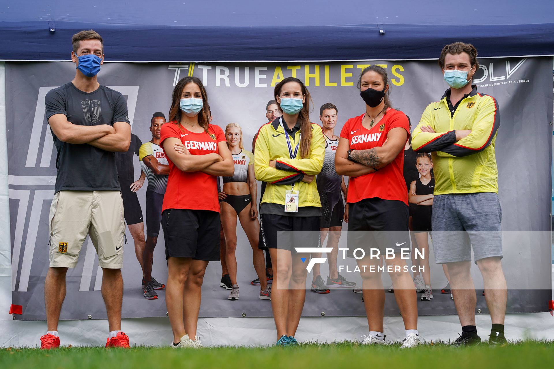 Physioteam am 06.09.2020 waehrend den deutschen Leichtathletik-Jugendmeisterschaften im Frankenstadion in Heilbronn (Tag 3)