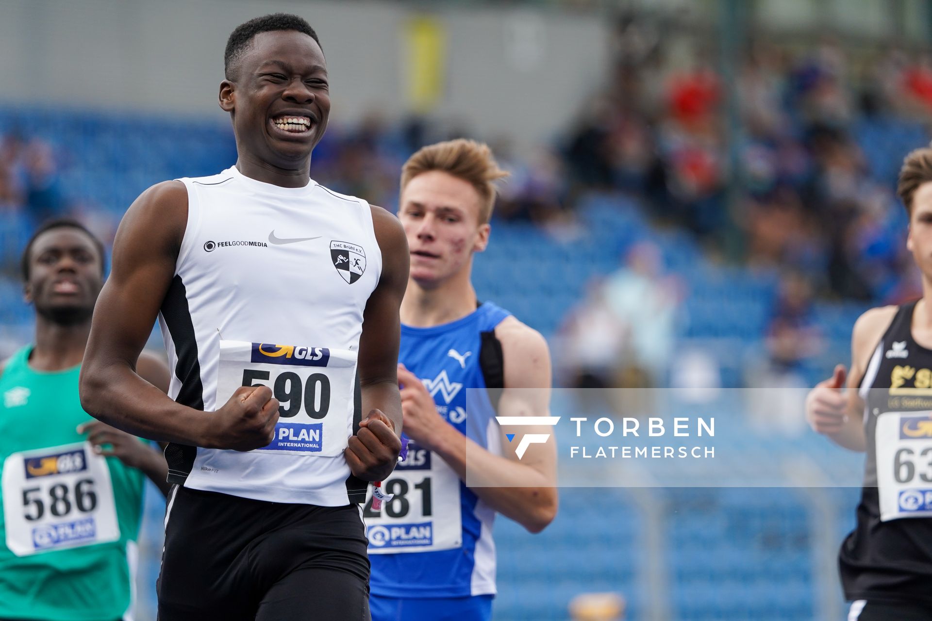 Chidera Onuoha (THC Bruehl) am 06.09.2020 waehrend den deutschen Leichtathletik-Jugendmeisterschaften im Frankenstadion in Heilbronn (Tag 3)