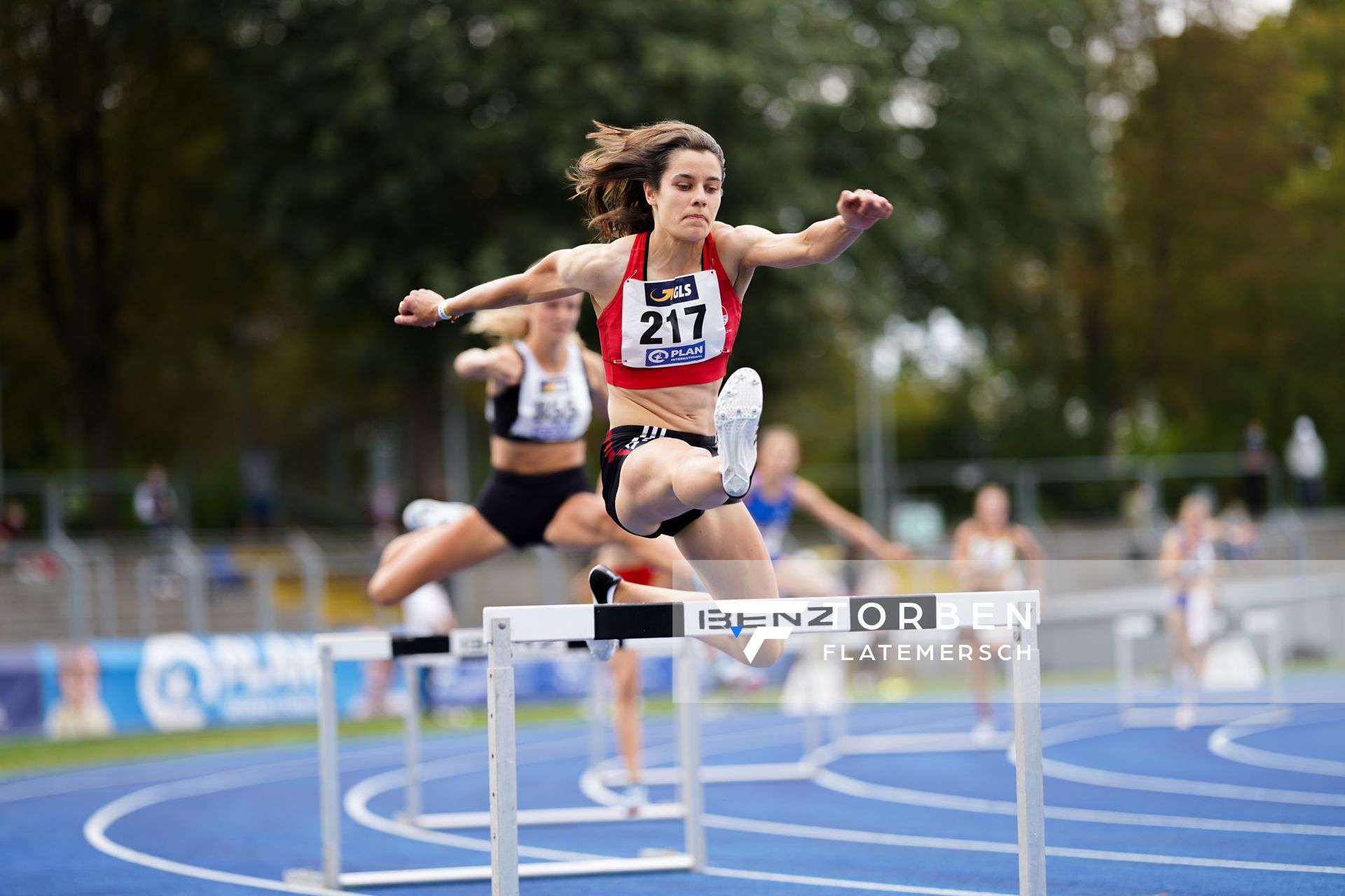 Anne Gebauer (VfL Eintracht Hannover) ueber 400m Huerden am 06.09.2020 waehrend den deutschen Leichtathletik-Jugendmeisterschaften im Frankenstadion in Heilbronn (Tag 3)
