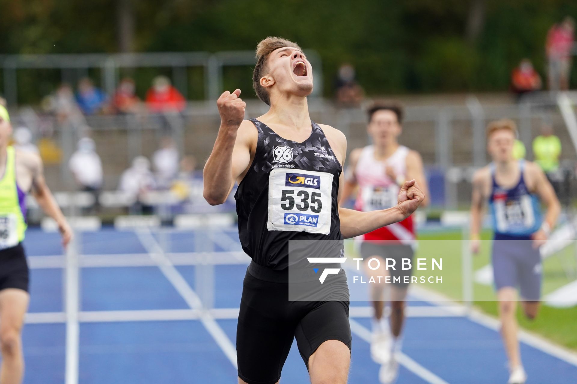 Marcel Meyer (Hannover 96) gewinnt die 400m Huerden der U20 am 06.09.2020 waehrend den deutschen Leichtathletik-Jugendmeisterschaften im Frankenstadion in Heilbronn (Tag 3)