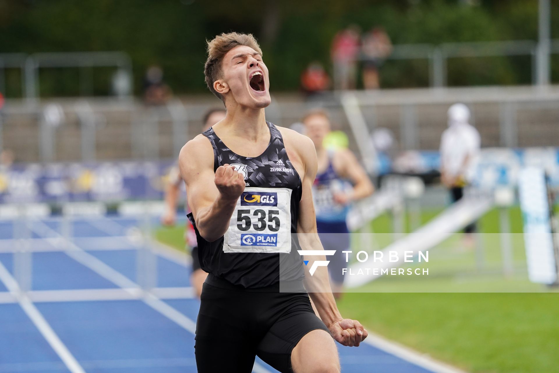 Marcel Meyer (Hannover 96) gewinnt die 400m Huerden der U20 am 06.09.2020 waehrend den deutschen Leichtathletik-Jugendmeisterschaften im Frankenstadion in Heilbronn (Tag 3)