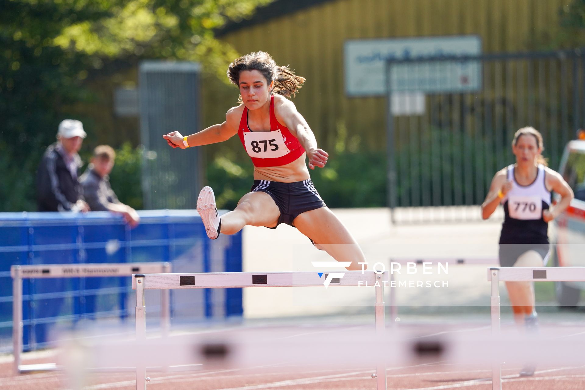 Anne Gebauer (VfL Eintracht Hannover) gewinnt ueber 400m Huerden der Frauen am 12.09.2020 waehrend den niedersaechsischen Leichtathletik-Landesmeisterschaften im Erika-Fisch-Stadion in Hannover (Tag 1)