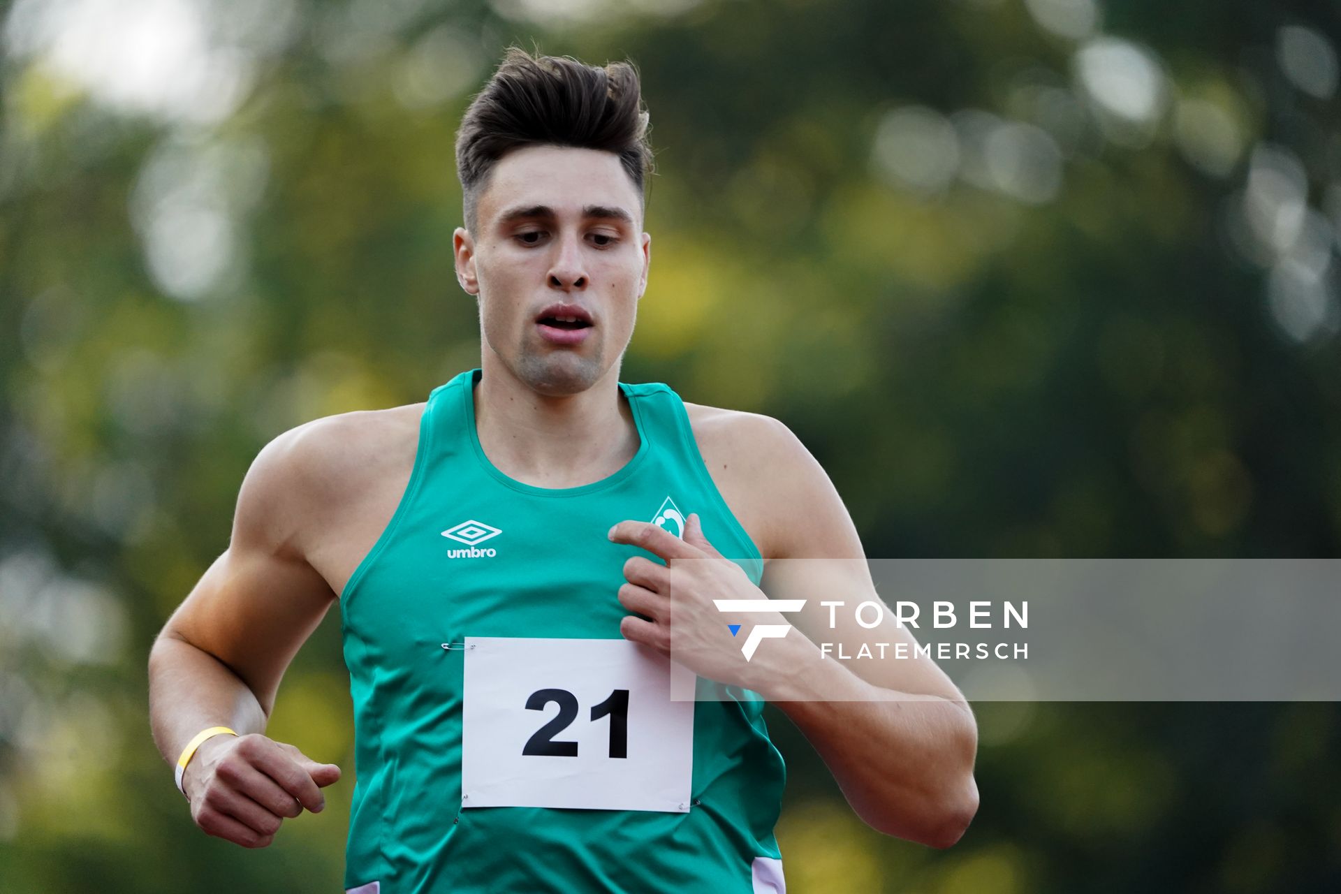 Fabian Riegelsberger (SV Werder Bremen) ueber 400m am 12.09.2020 waehrend den niedersaechsischen Leichtathletik-Landesmeisterschaften im Erika-Fisch-Stadion in Hannover (Tag 1)