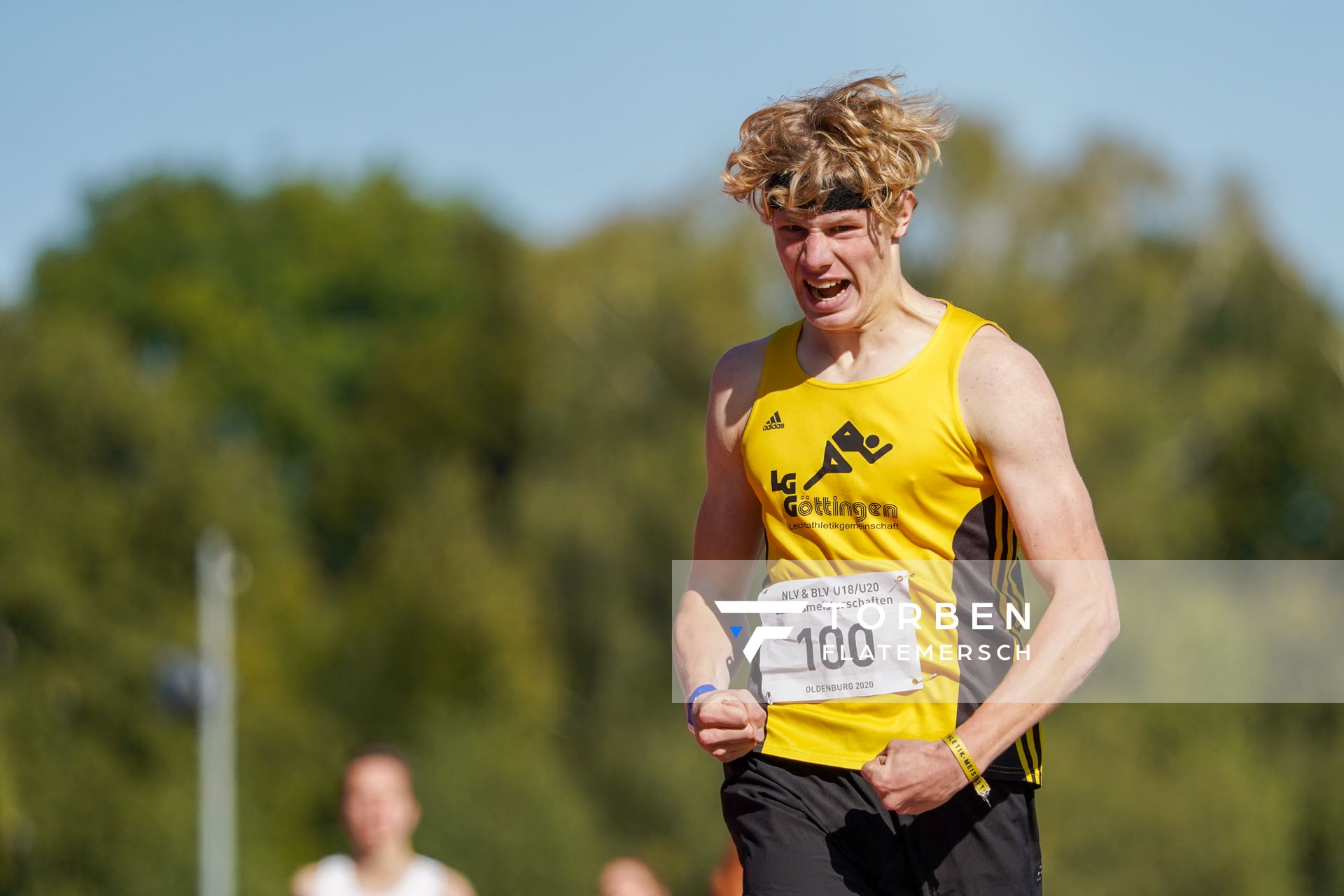 Maik Bruse (LG Goettingen) gewinnt die 1500m am 20.09.2020 waehrend den niedersaechsischen Leichtathletik-Landesmeisterschaften U18/U20 im Stadion am Marschweg in Oldenburg (Tag 2)